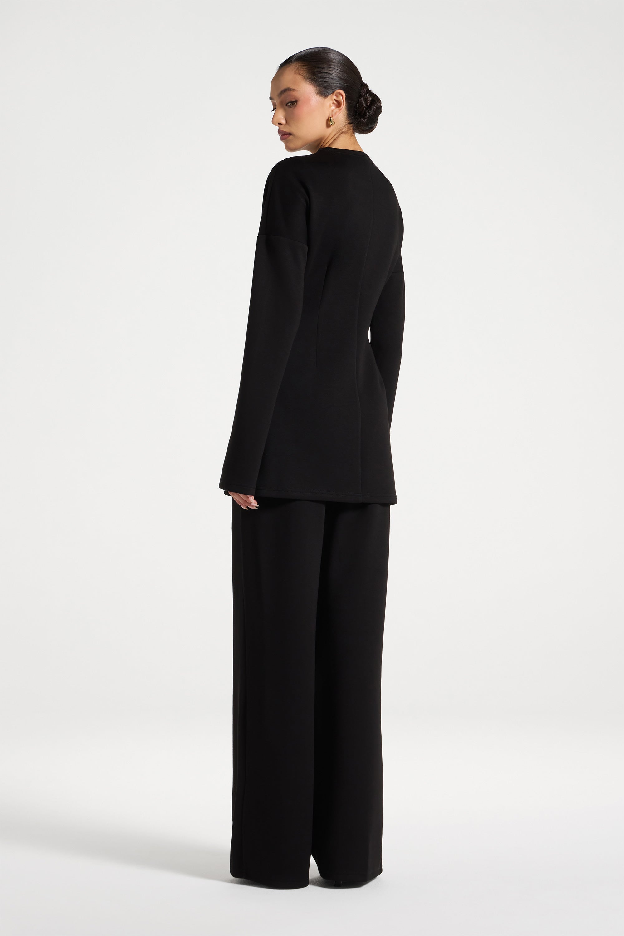 Cinch Top & Pants Set - Black Abayas Veiled 