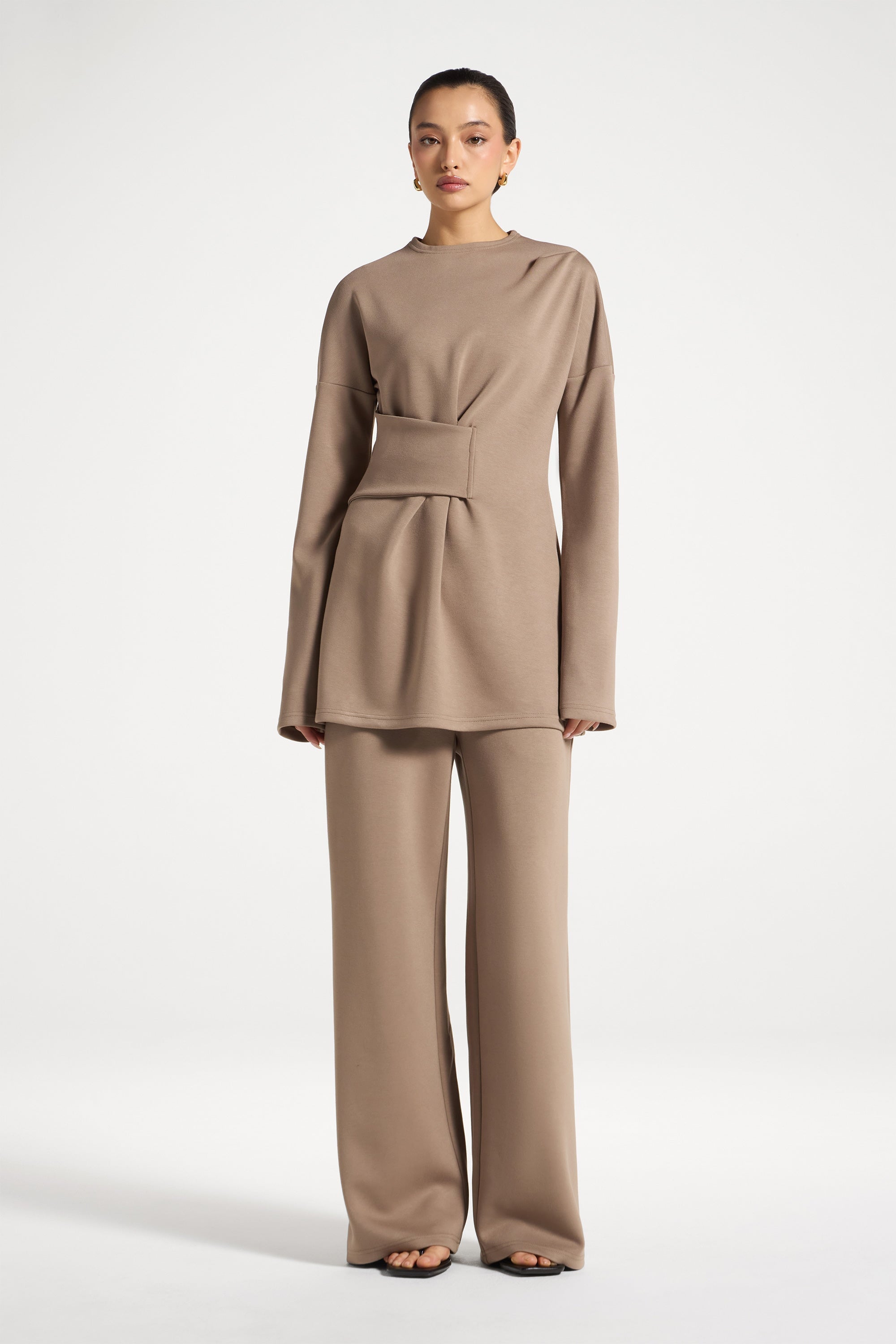 Cinch Top & Pants Set - Vetiver Abayas Veiled 