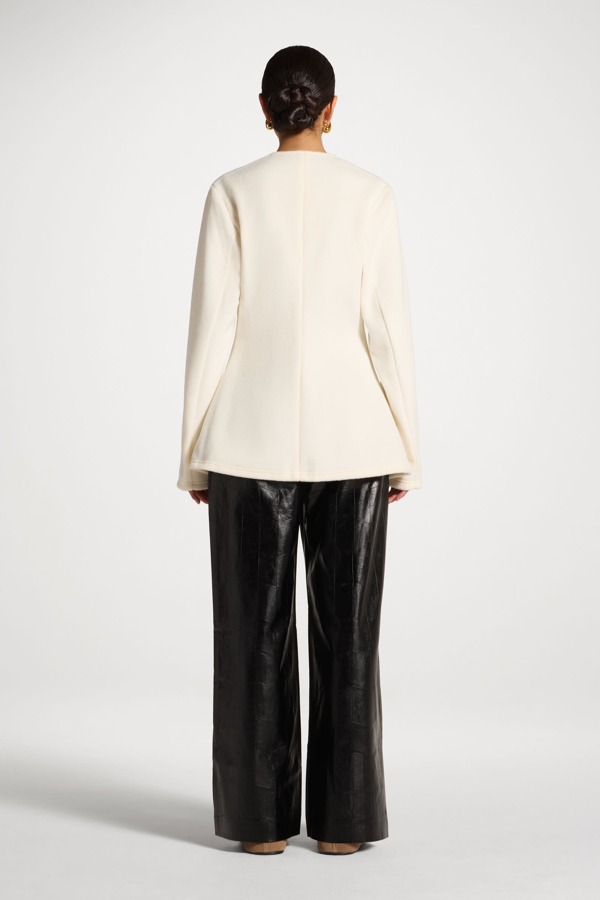 Cinch Waist Cardigan - Vanilla Abayas Veiled 