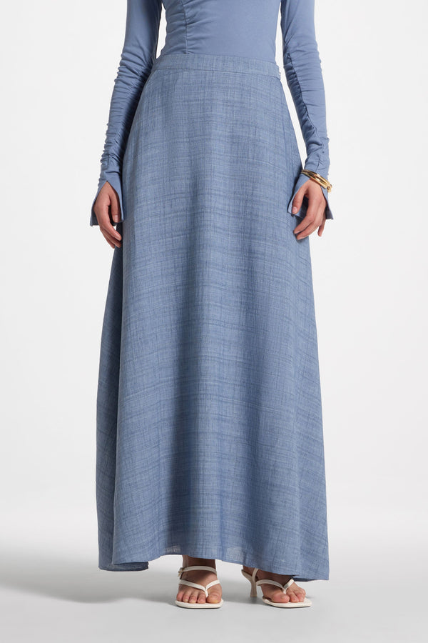 Circle Maxi Skirt - Denim Abayas Veiled 