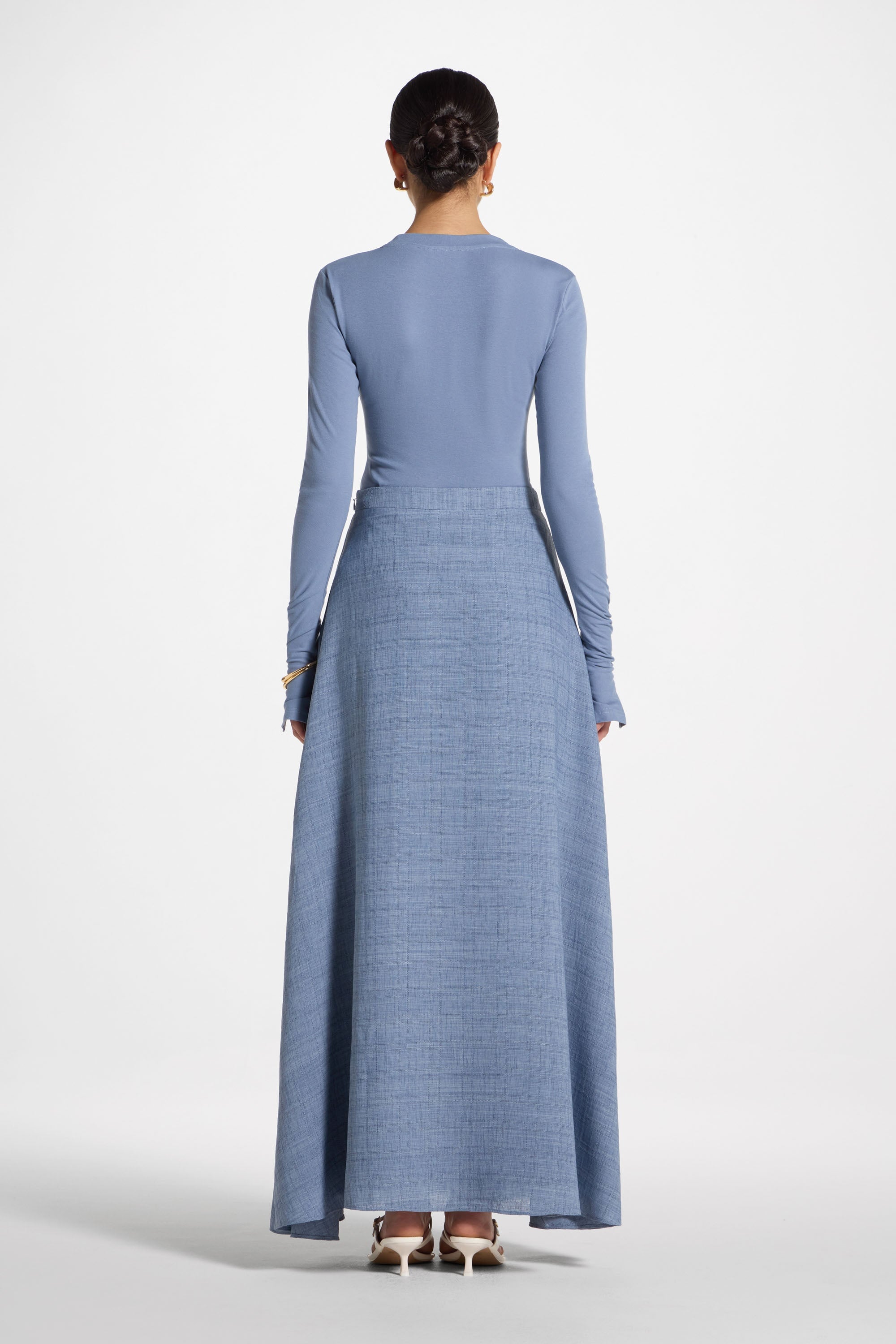 Circle Maxi Skirt - Denim Abayas Veiled 