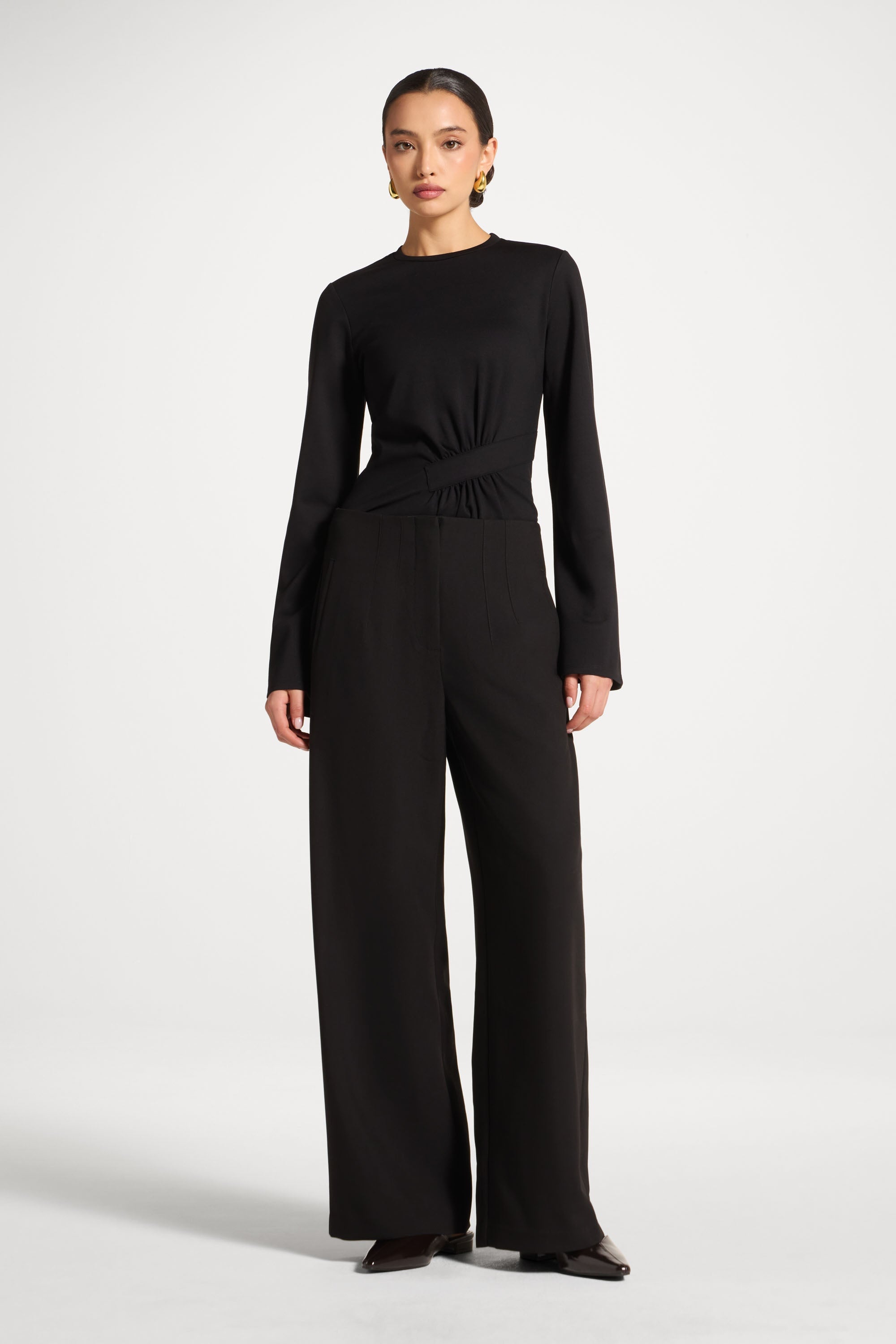 Classic Wide Leg Pants - Black Abayas Veiled 