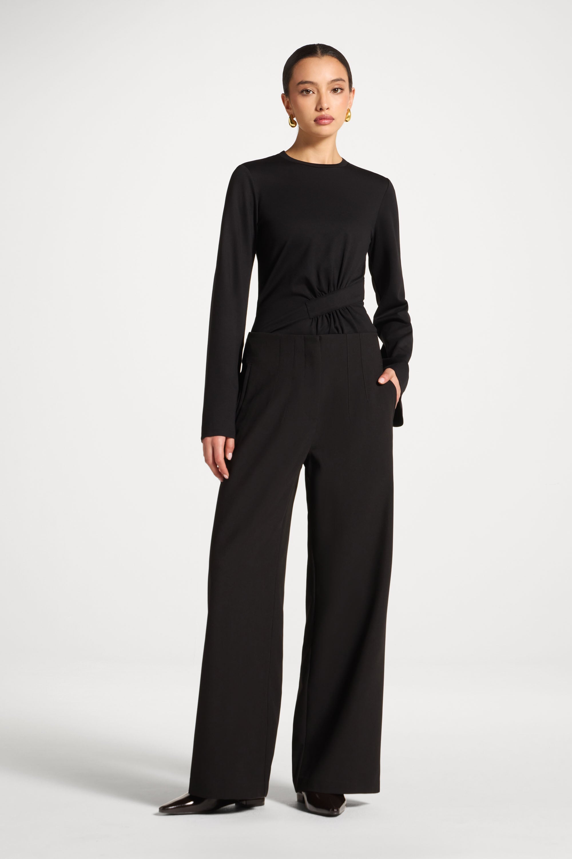 Classic Wide Leg Pants - Black Abayas Veiled 