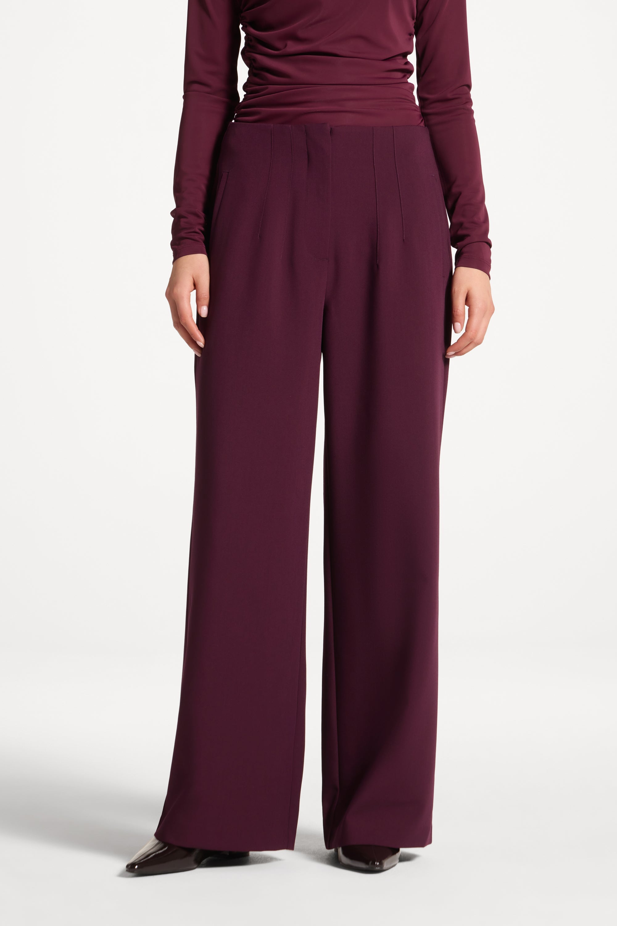 Classic Wide Leg Pants - Black Currant Abayas Veiled 