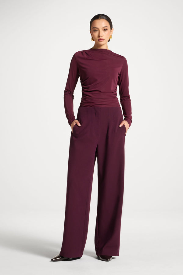 Classic Wide Leg Pants - Black Currant Abayas Veiled 