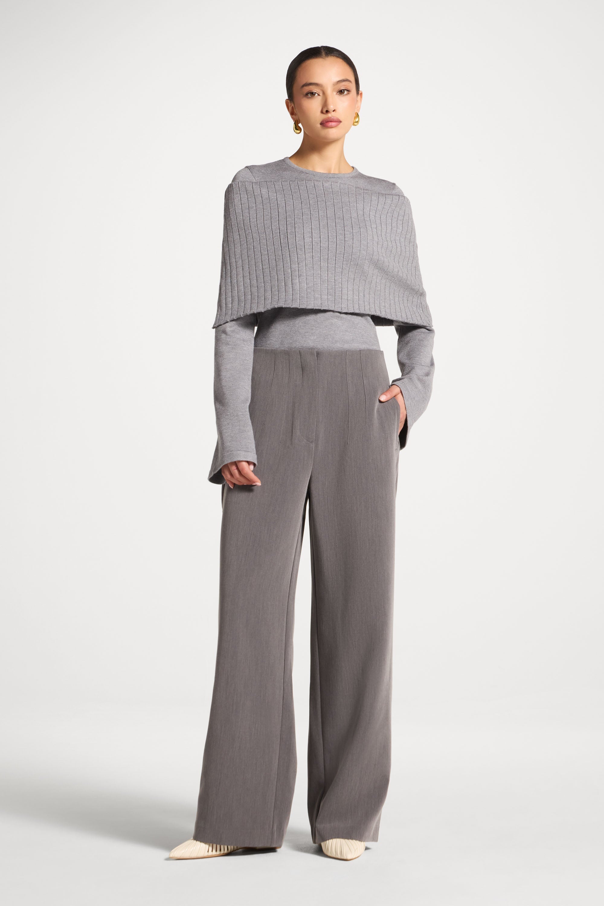 Classic Wide Leg Pants - Charcoal Abayas Veiled 