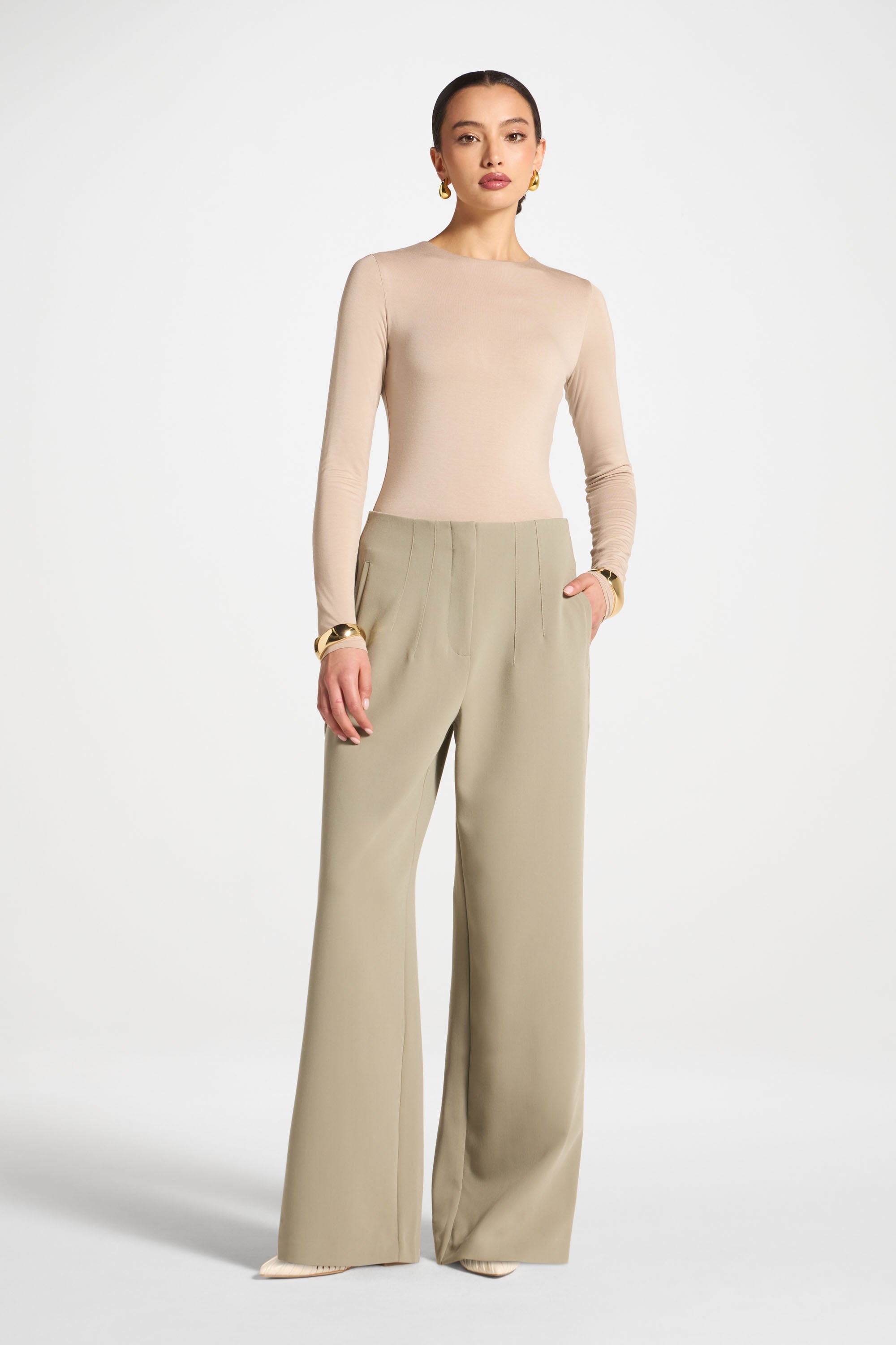 Classic Wide Leg Pants - Sage Abayas Veiled 