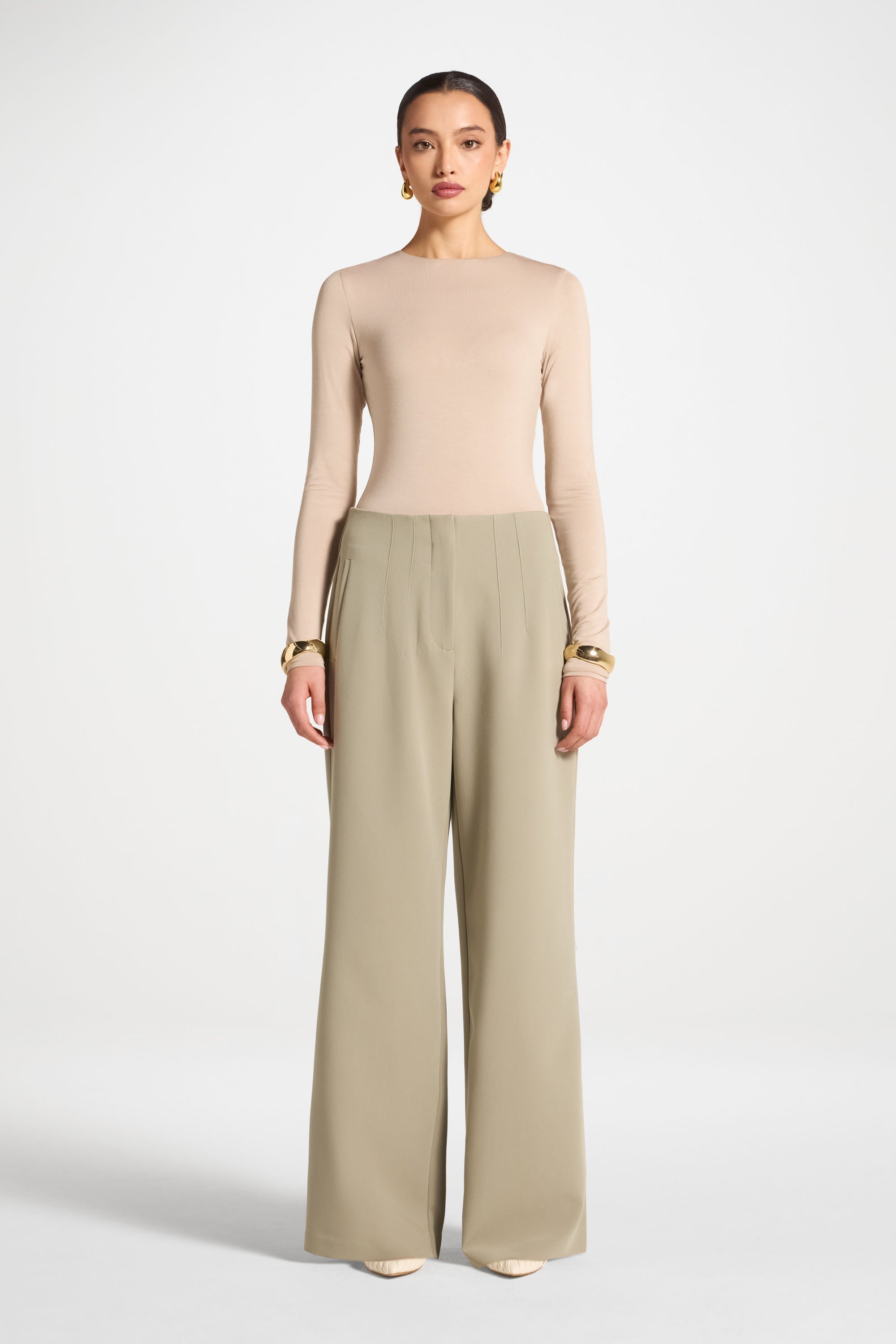 Classic Wide Leg Pants - Sage Abayas Veiled 