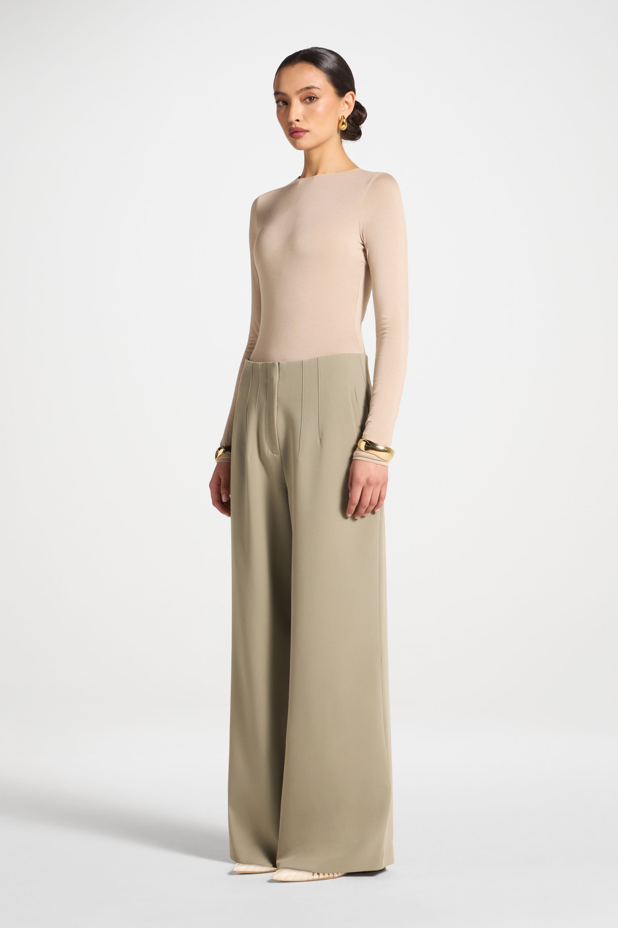 Classic Wide Leg Pants - Sage Abayas Veiled 
