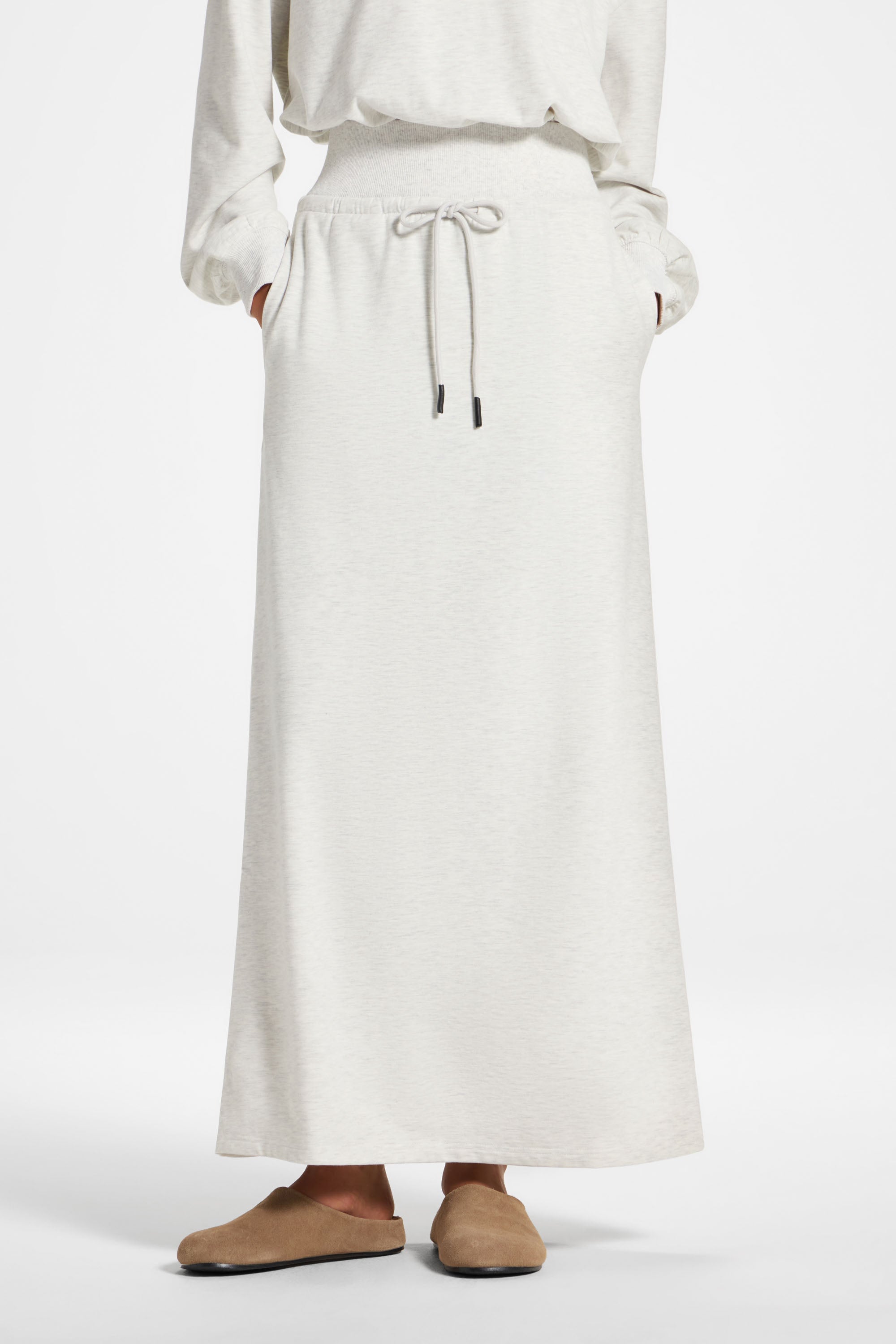 Cotton Blend Lounge Skirt - Light Heather Skirt Veiled 