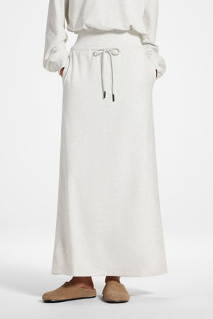 Cotton Blend Lounge Skirt - Light Heather