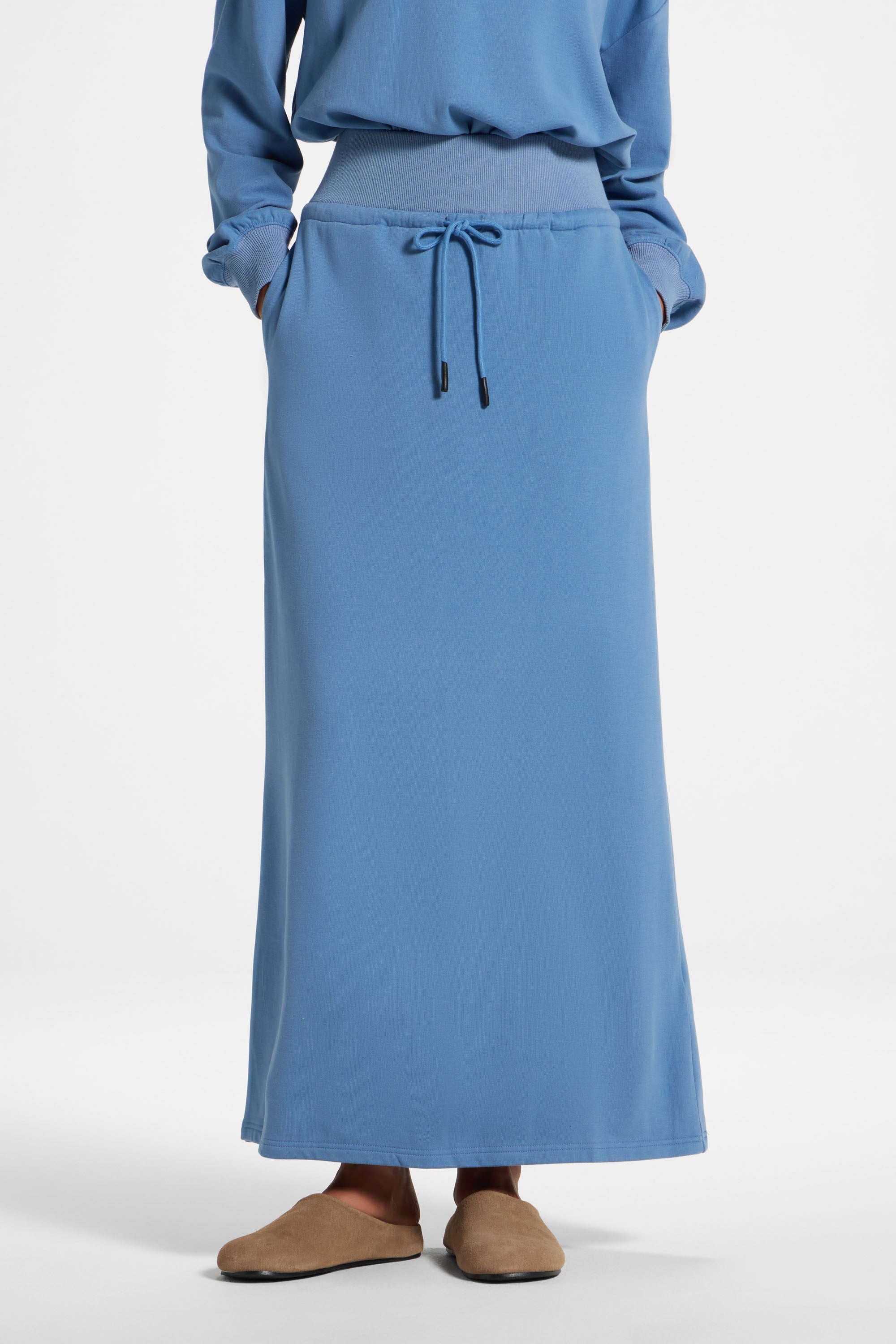 Cotton Blend Lounge Skirt - Sky Skirt Veiled 