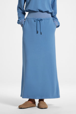 Cotton Blend Lounge Skirt - Sky