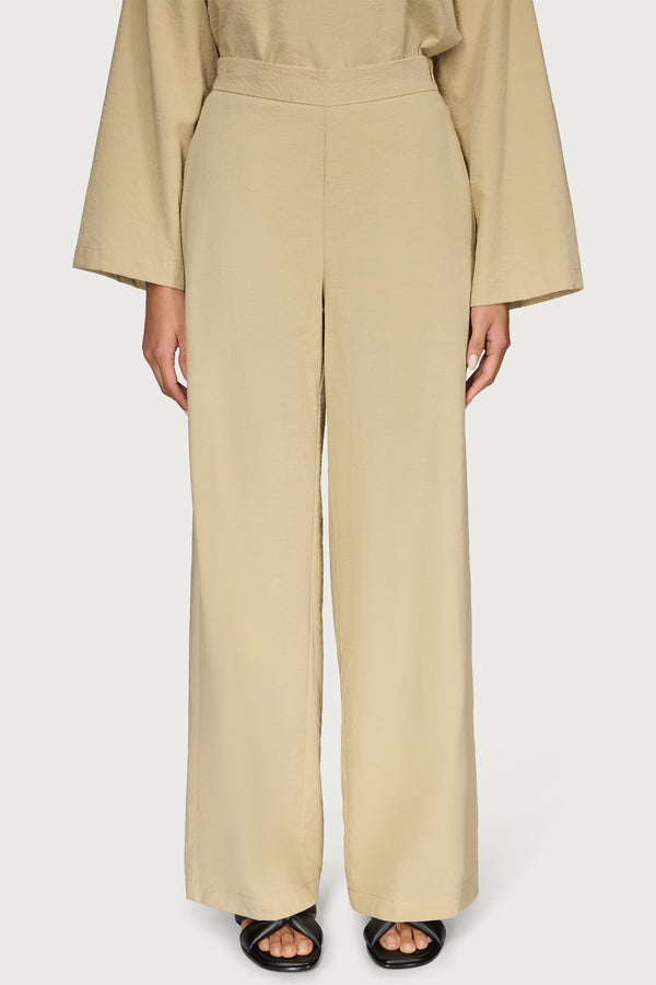 Cotton Blend Wide Leg Pants - Truffle Dresses Veiled 