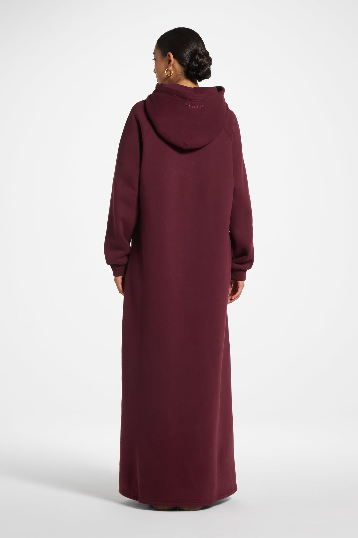 Cotton Hoodie Dress - Chocolate Plum Dress Veiled 