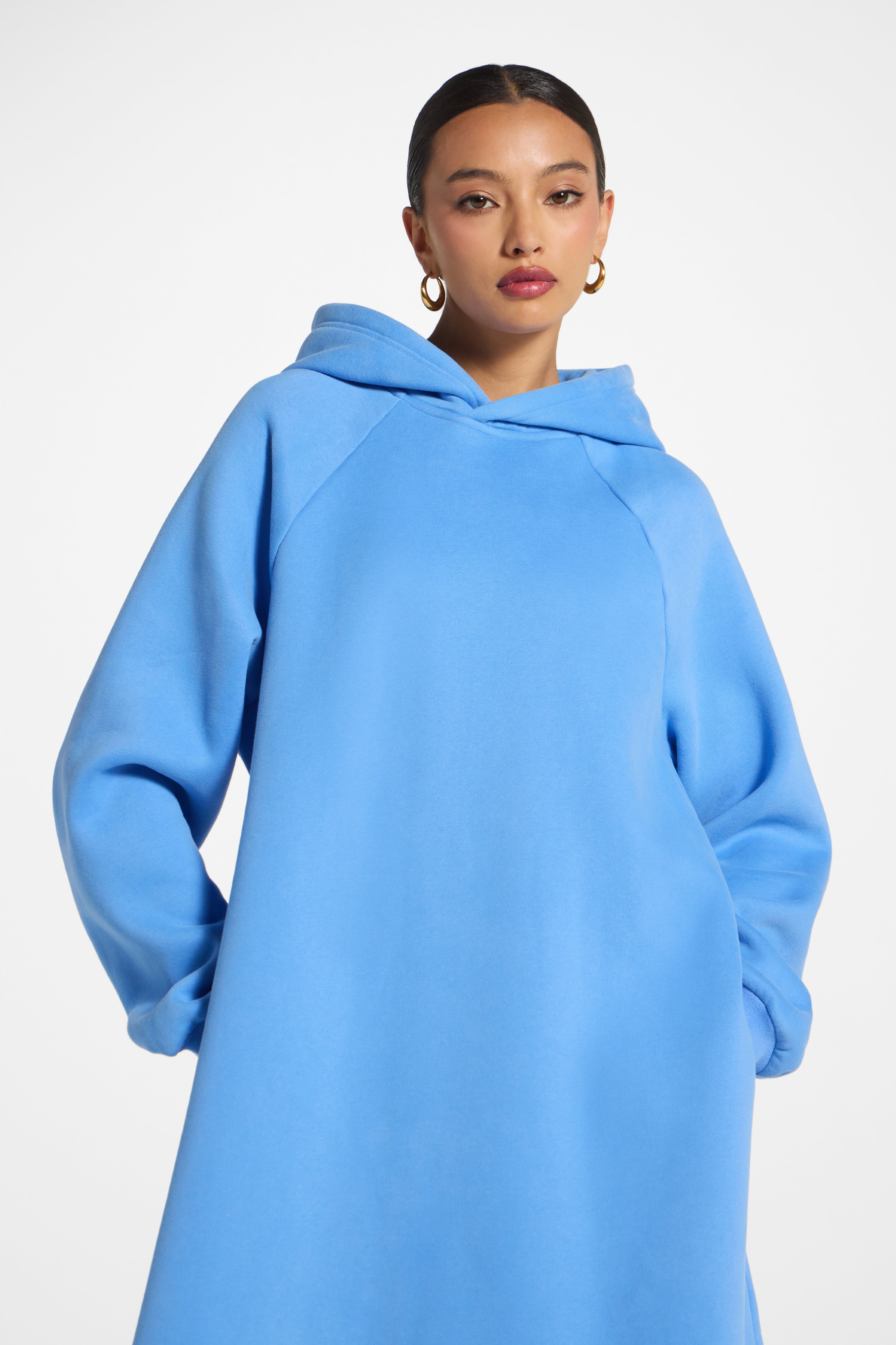 Cotton Hoodie Dress - Sky Dress Veiled 