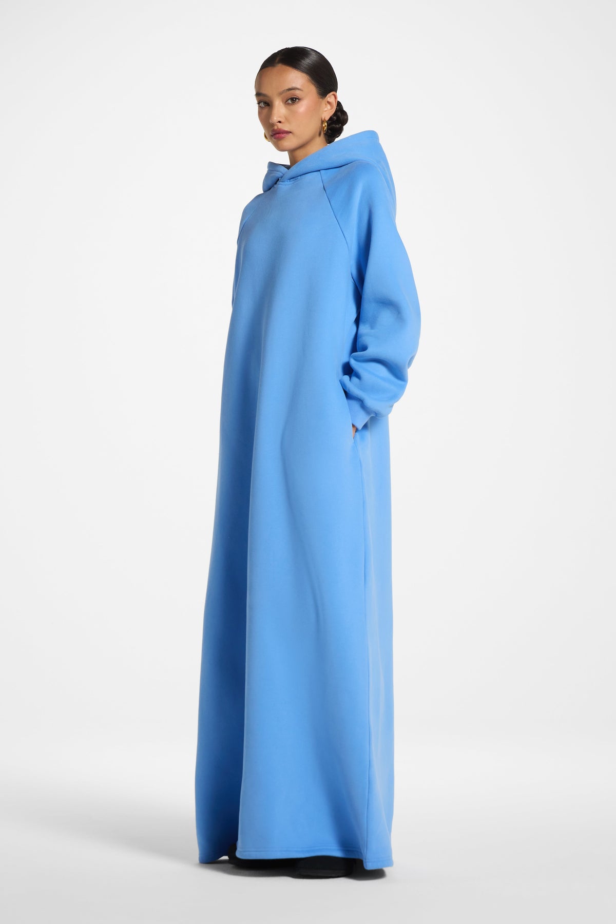 Cotton Hoodie Dress - Sky Dress Veiled 