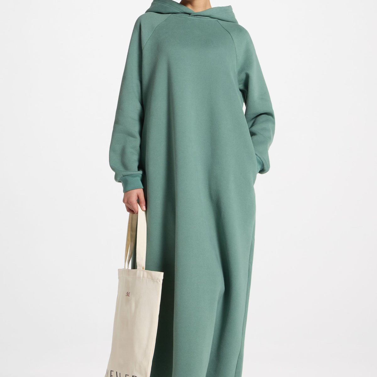 Cotton Hoodie Maxi Dress