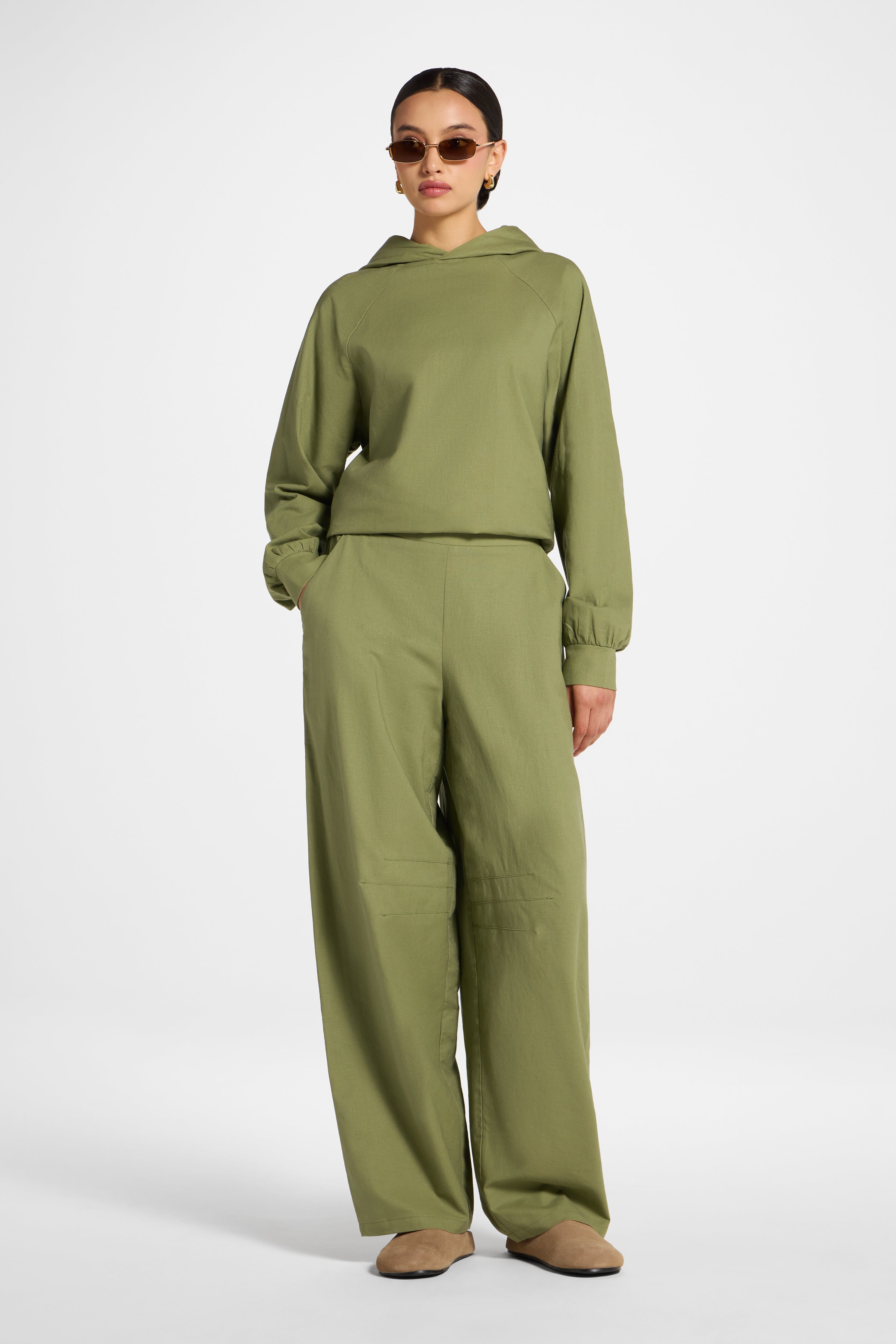 Cotton Linen Barrel Pants - Kalamata Abayas Veiled 