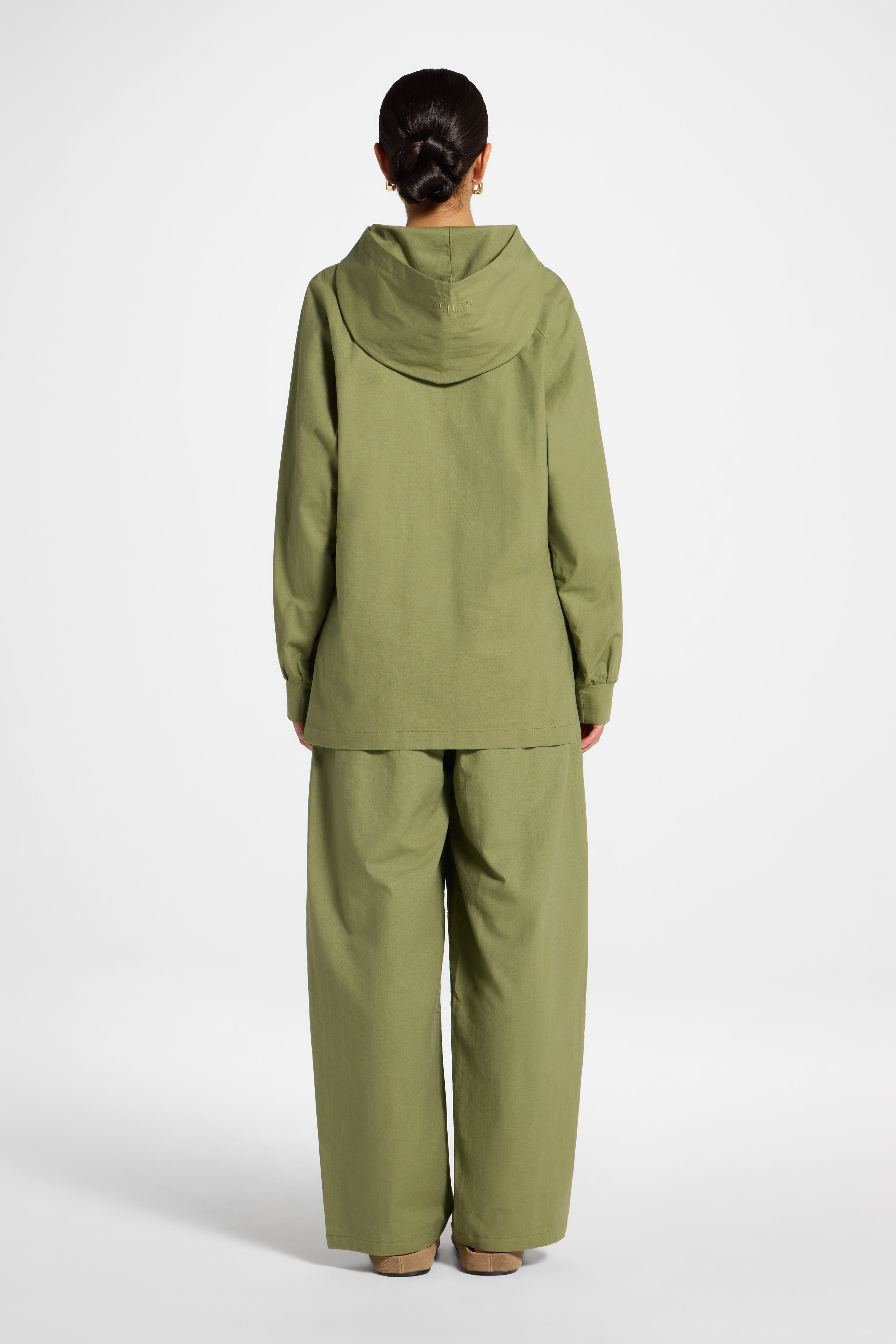 Cotton Linen Hoodie - Kalamata Abayas Veiled 