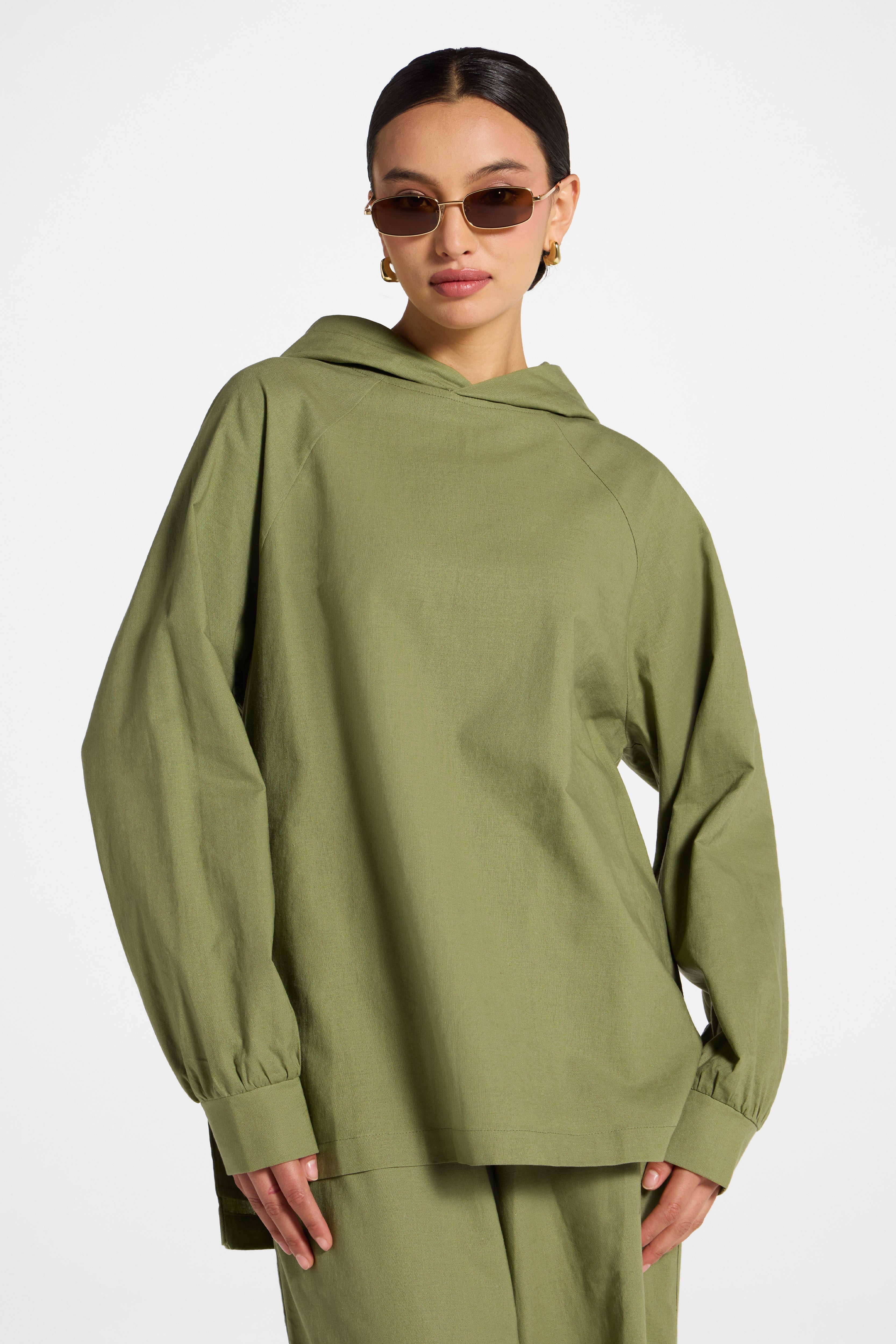 Cotton Linen Hoodie - Kalamata Abayas Veiled 