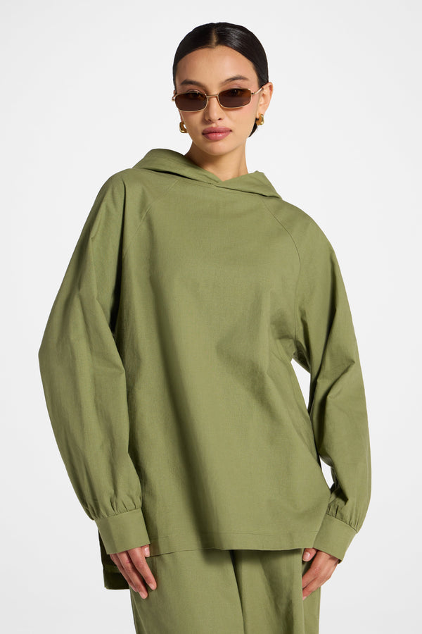 Cotton Linen Hoodie - Kalamata Abayas Veiled 