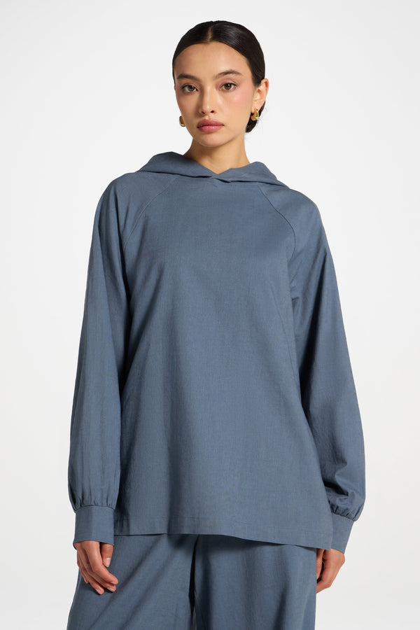 Cotton Linen Hoodie - Storm Abayas Veiled 