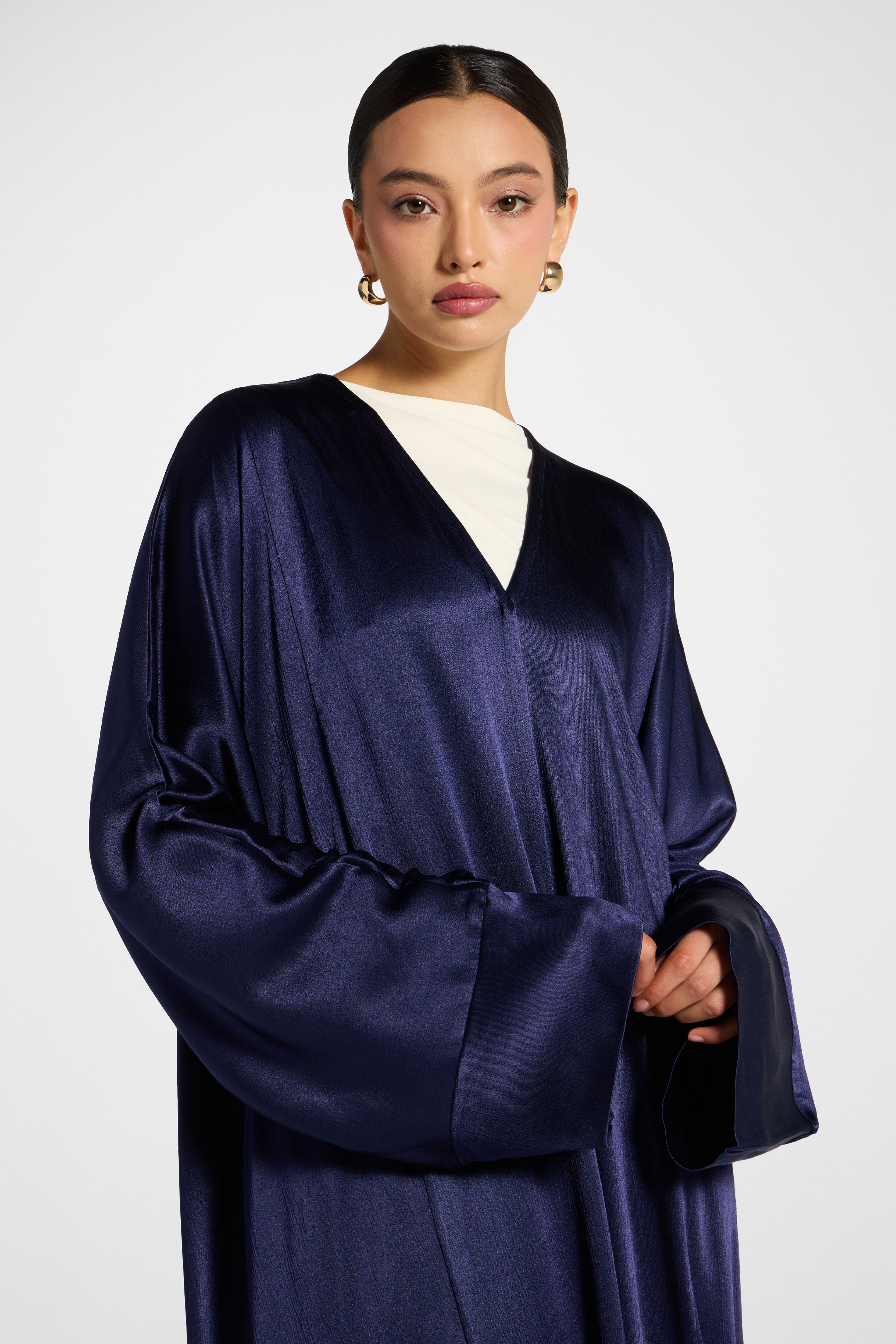 Cotton Open Abaya - Midnight Abayas Veiled 
