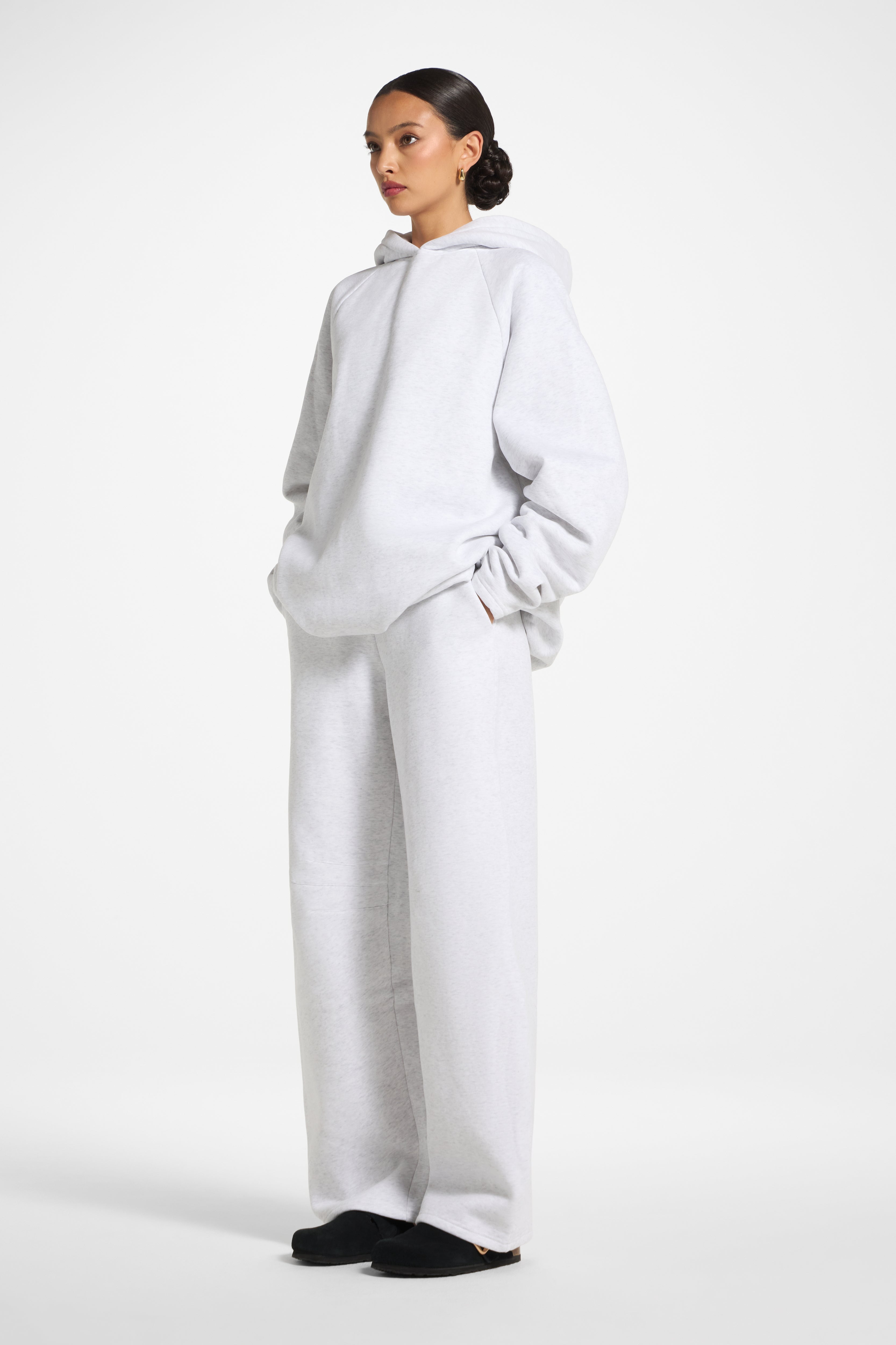 Cotton Pleated Lounge Set - Heather Grey Co-ord Set Veiled 