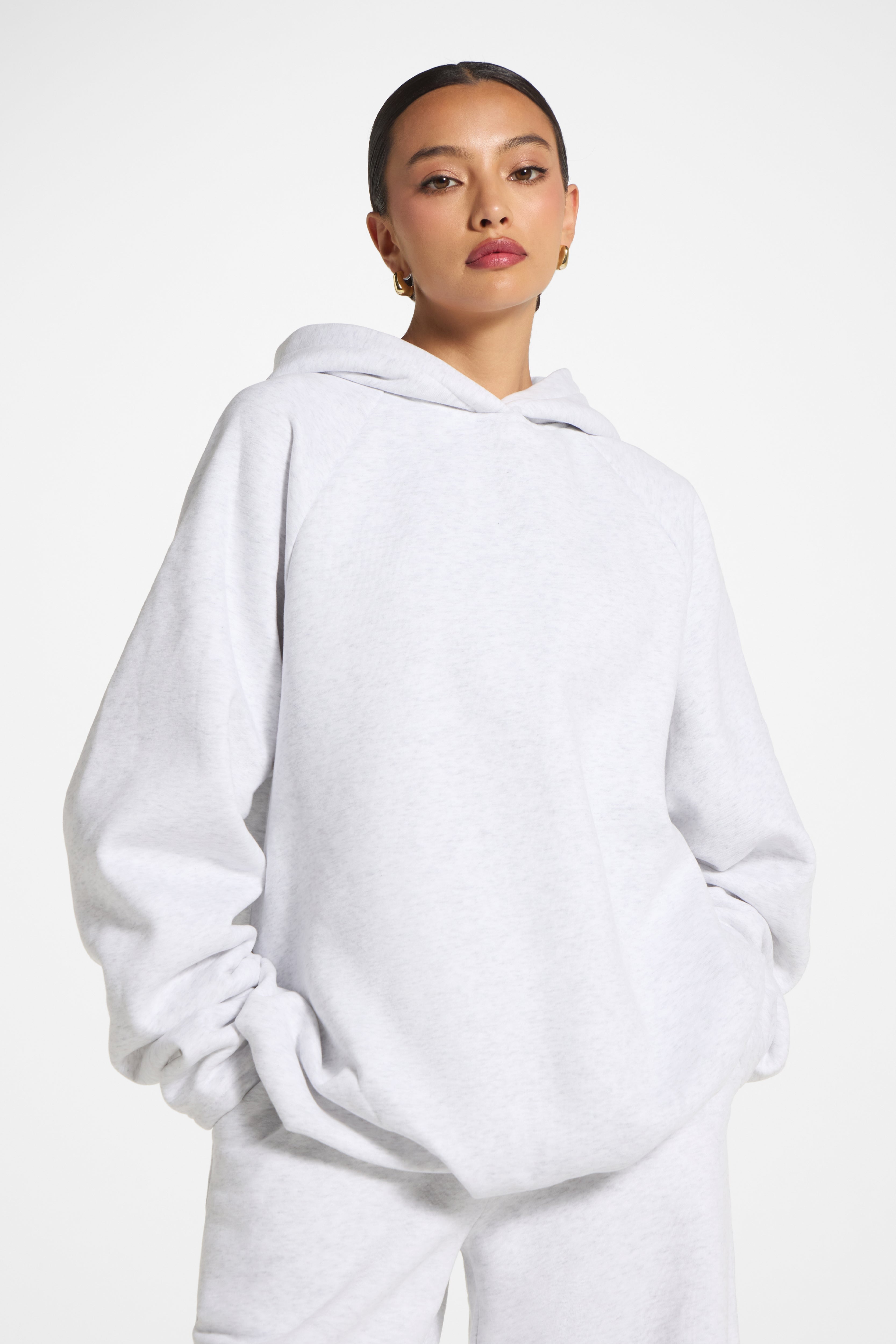 Cotton Pleated Lounge Set - Heather Grey Co-ord Set Veiled 