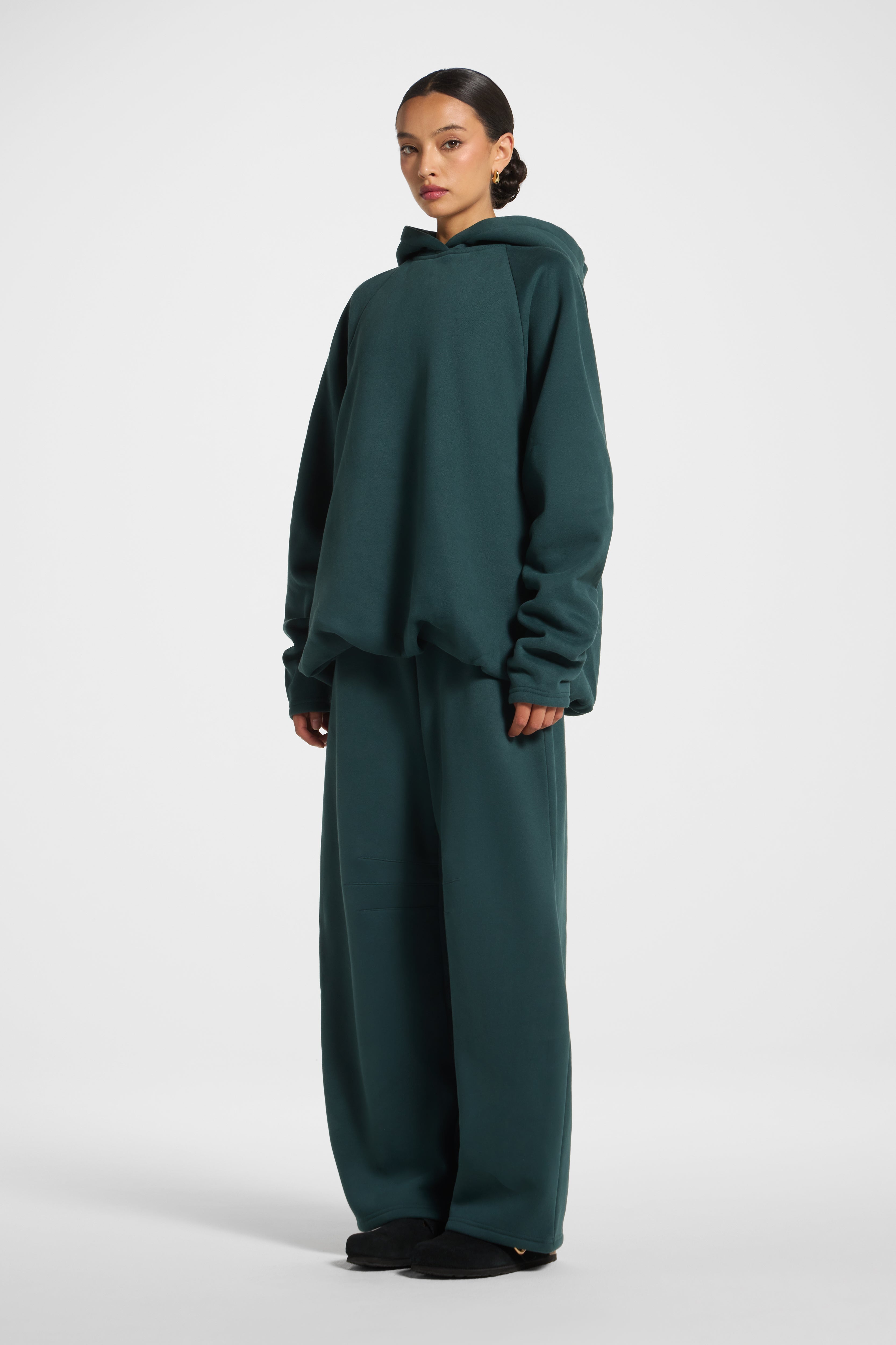 Cotton Pleated Lounge Set - Pine Co-ord Set Veiled 