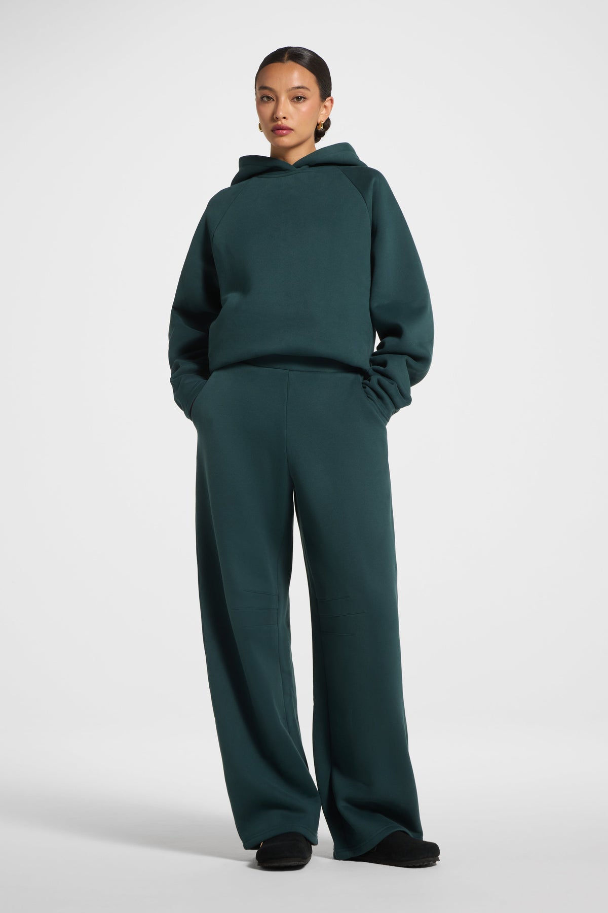 Cotton Pleated Lounge Set - Pine Co-ord Set Veiled 
