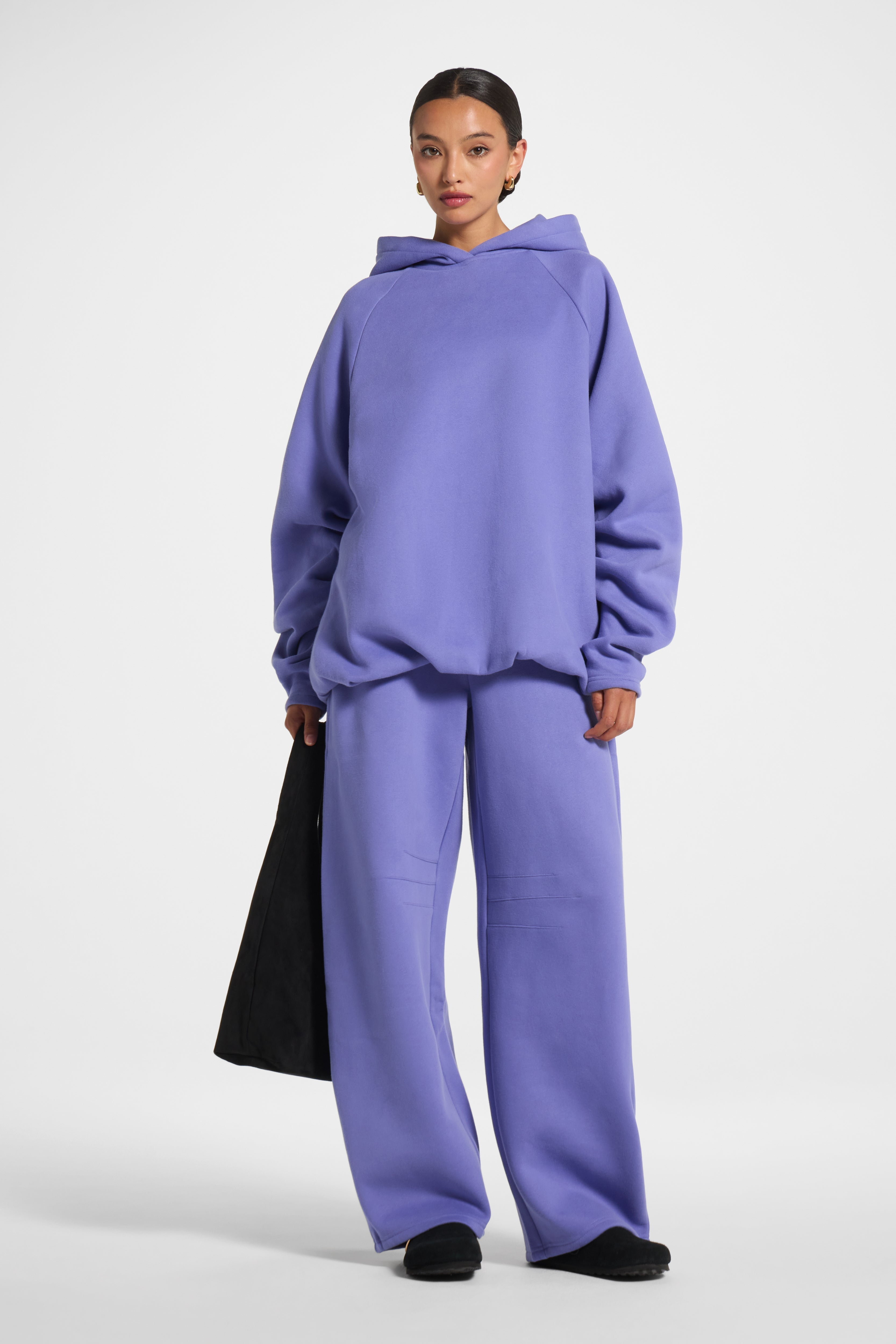 Cotton Pleated Lounge Set - Violet Ice Co-ord Set Veiled 