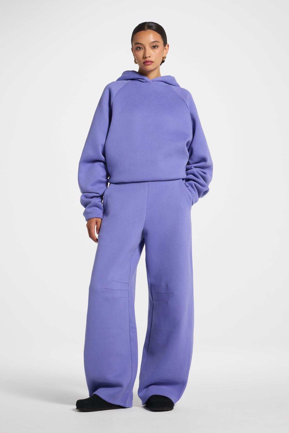 Cotton Pleated Lounge Set - Violet Ice Co-ord Set Veiled 