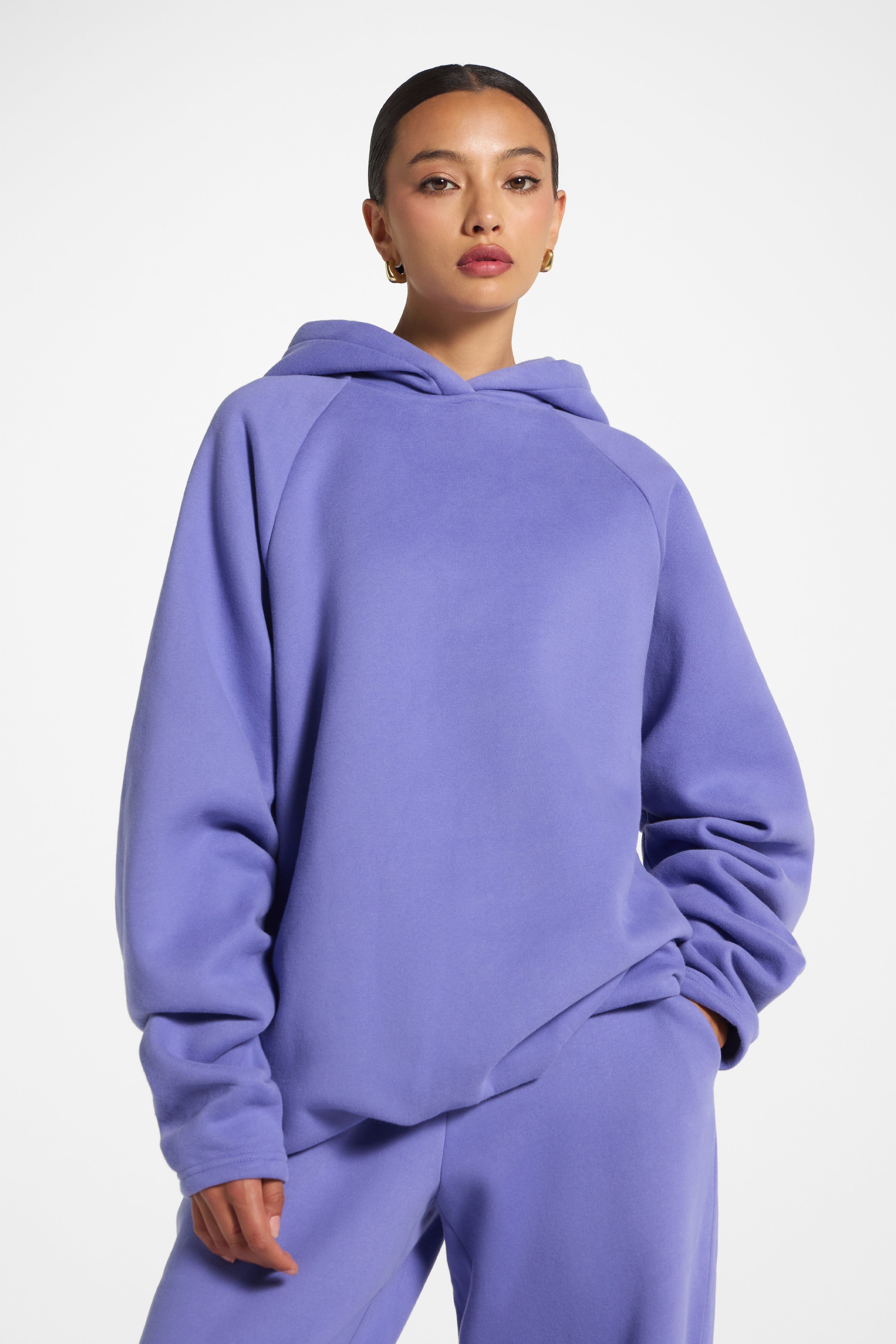 Cotton Pleated Lounge Set - Violet Ice Co-ord Set Veiled 