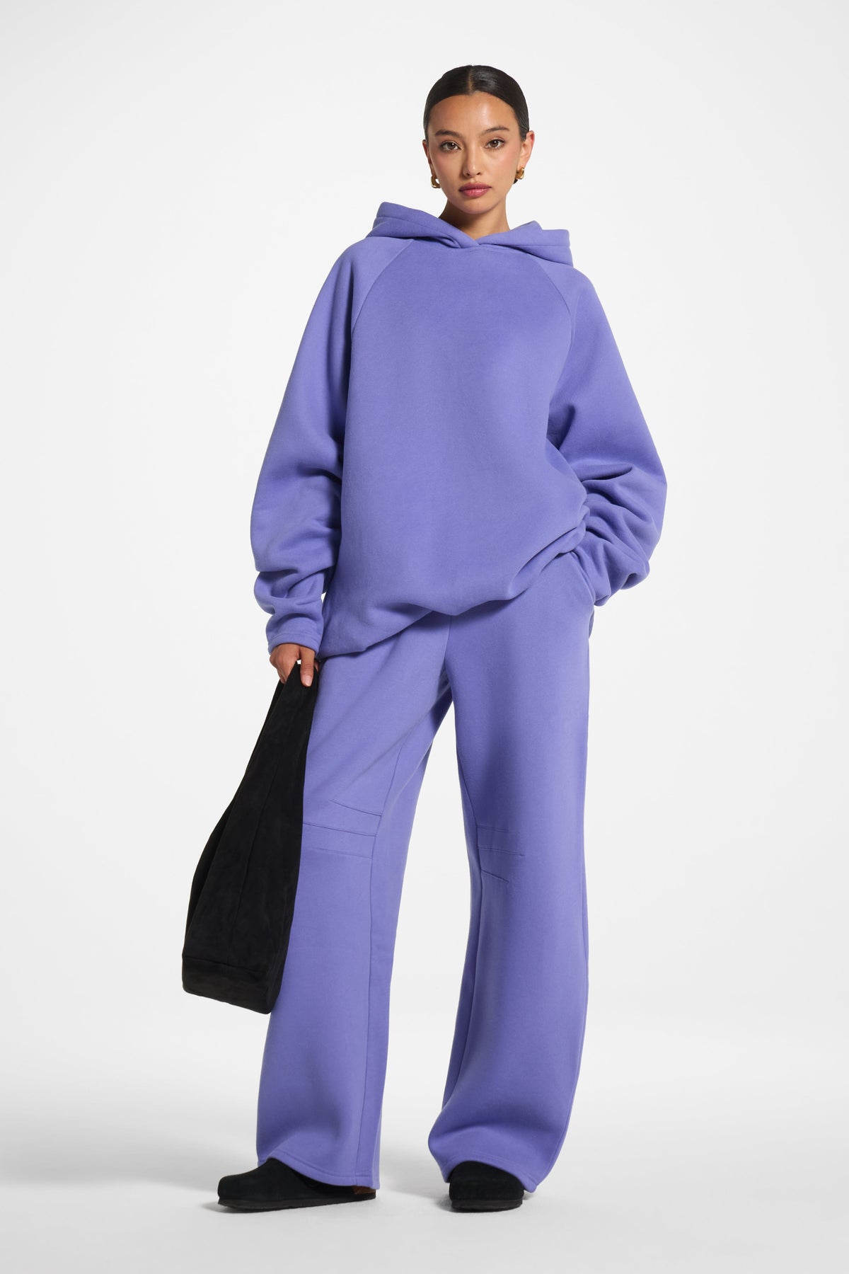 Cotton Pleated Lounge Set - Violet Ice Co-ord Set Veiled 