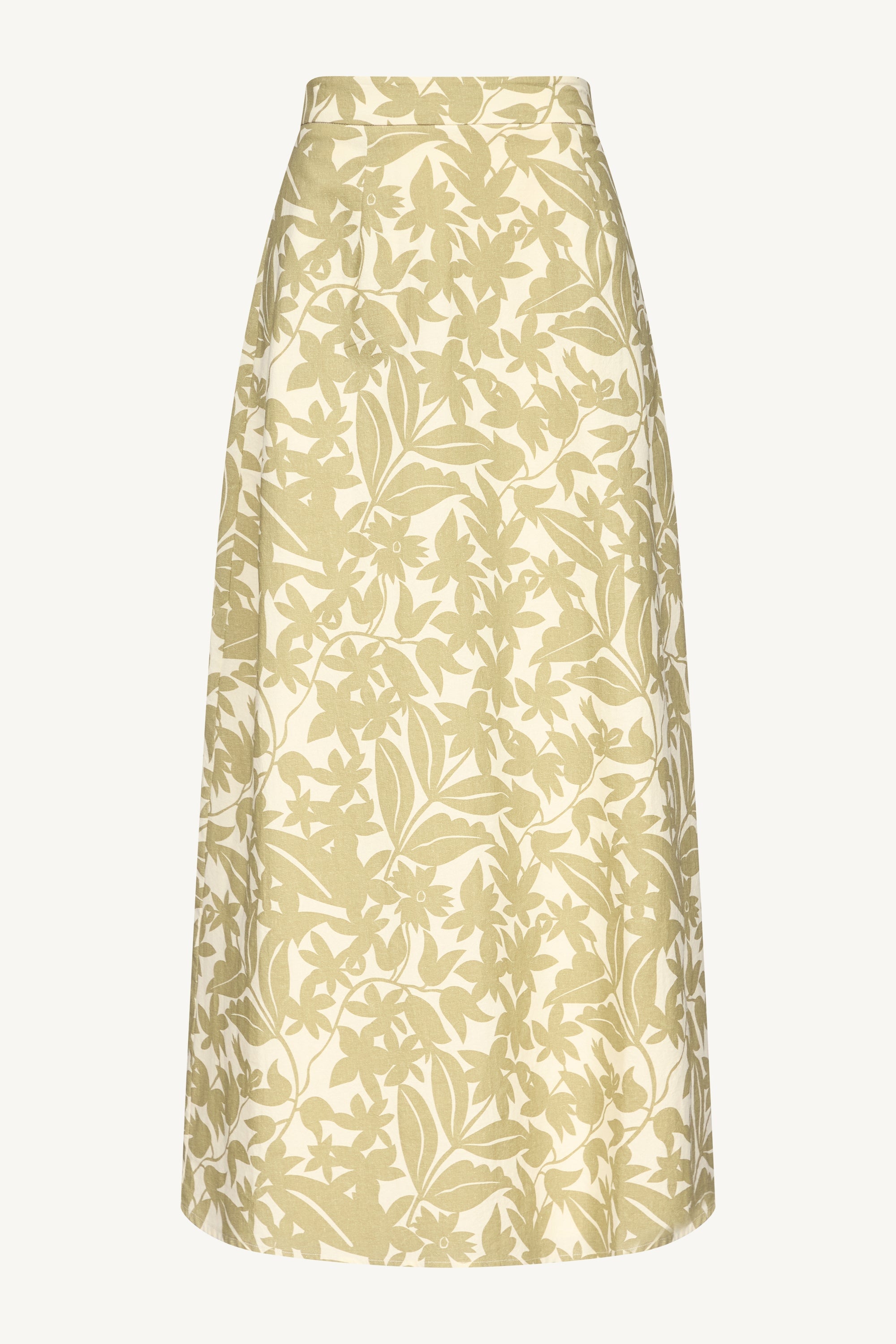 Cotton Printed Maxi Skirt - Green Floral Dresses Veiled 