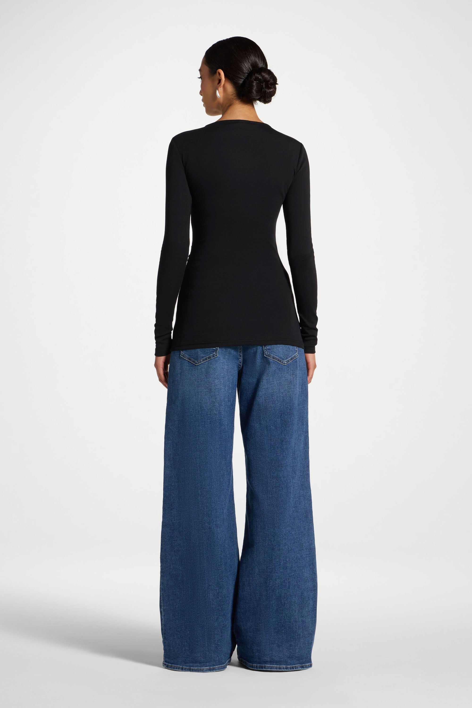 Cotton Side Tie Top - Black Top Veiled 