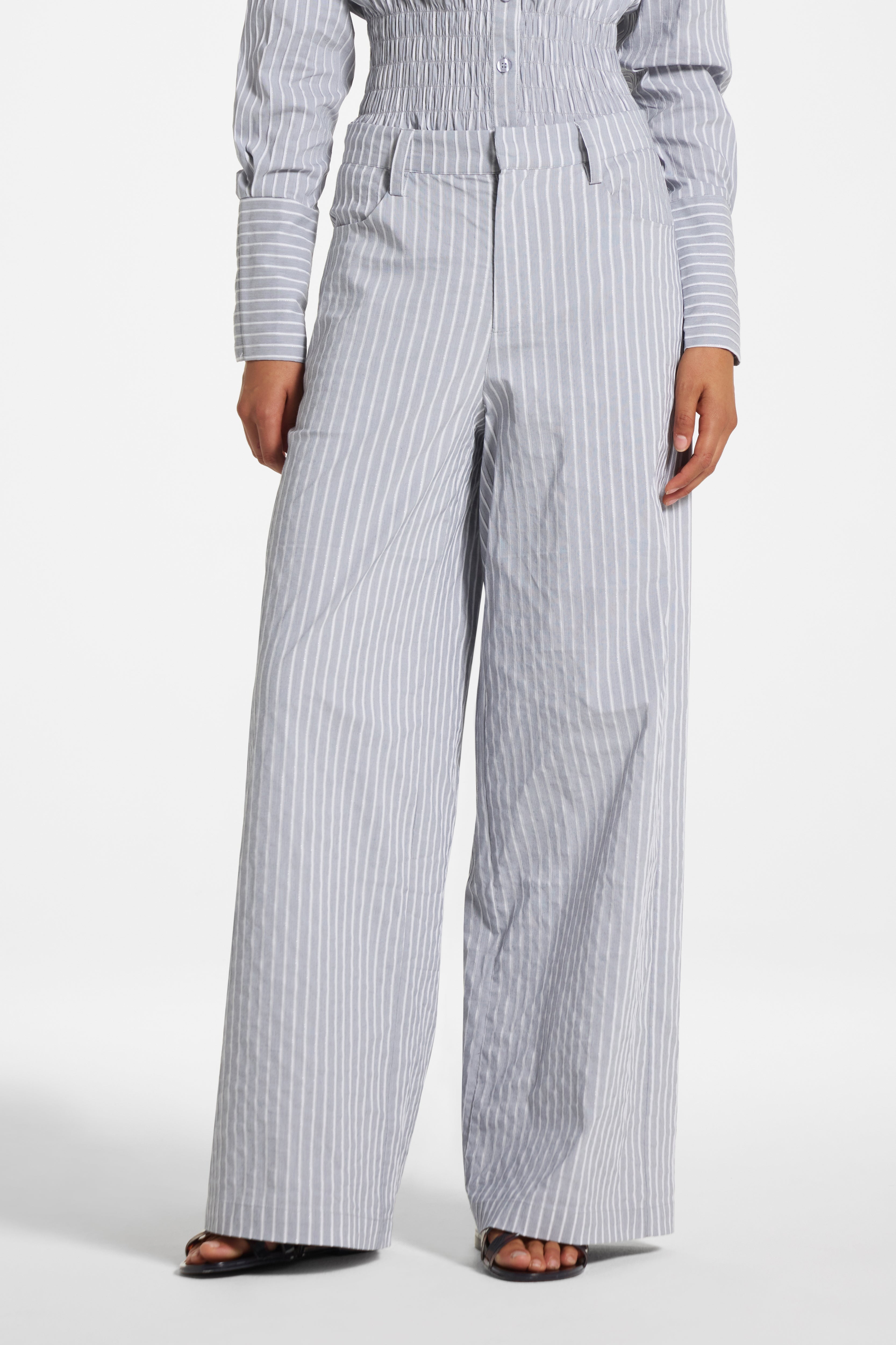Cotton Wide Leg Pant - Slate Pants Veiled 