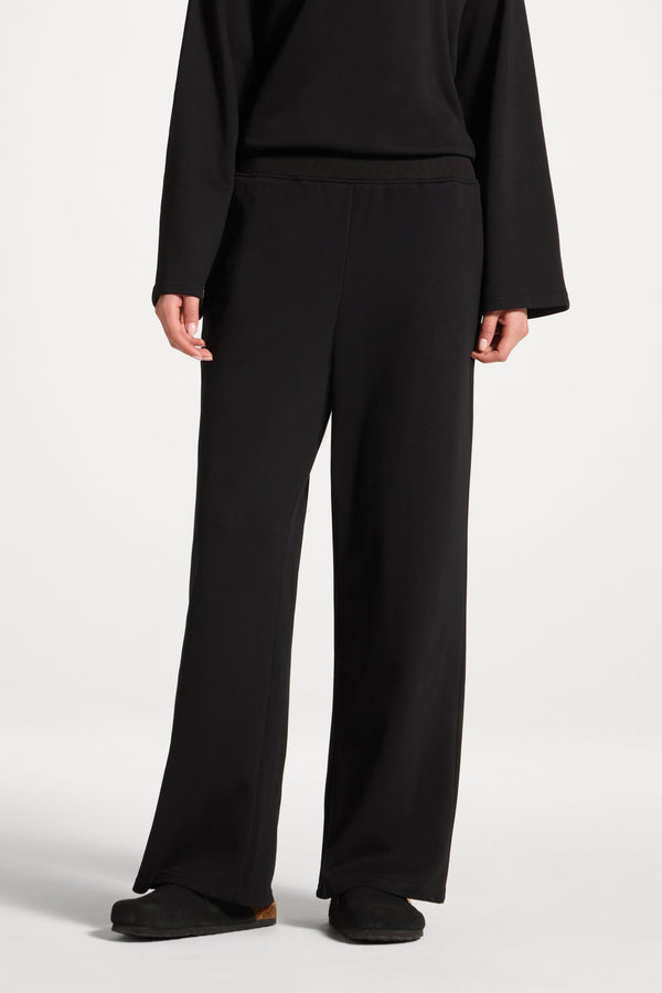 Cotton Wide Leg Pants - Black Abayas Veiled 