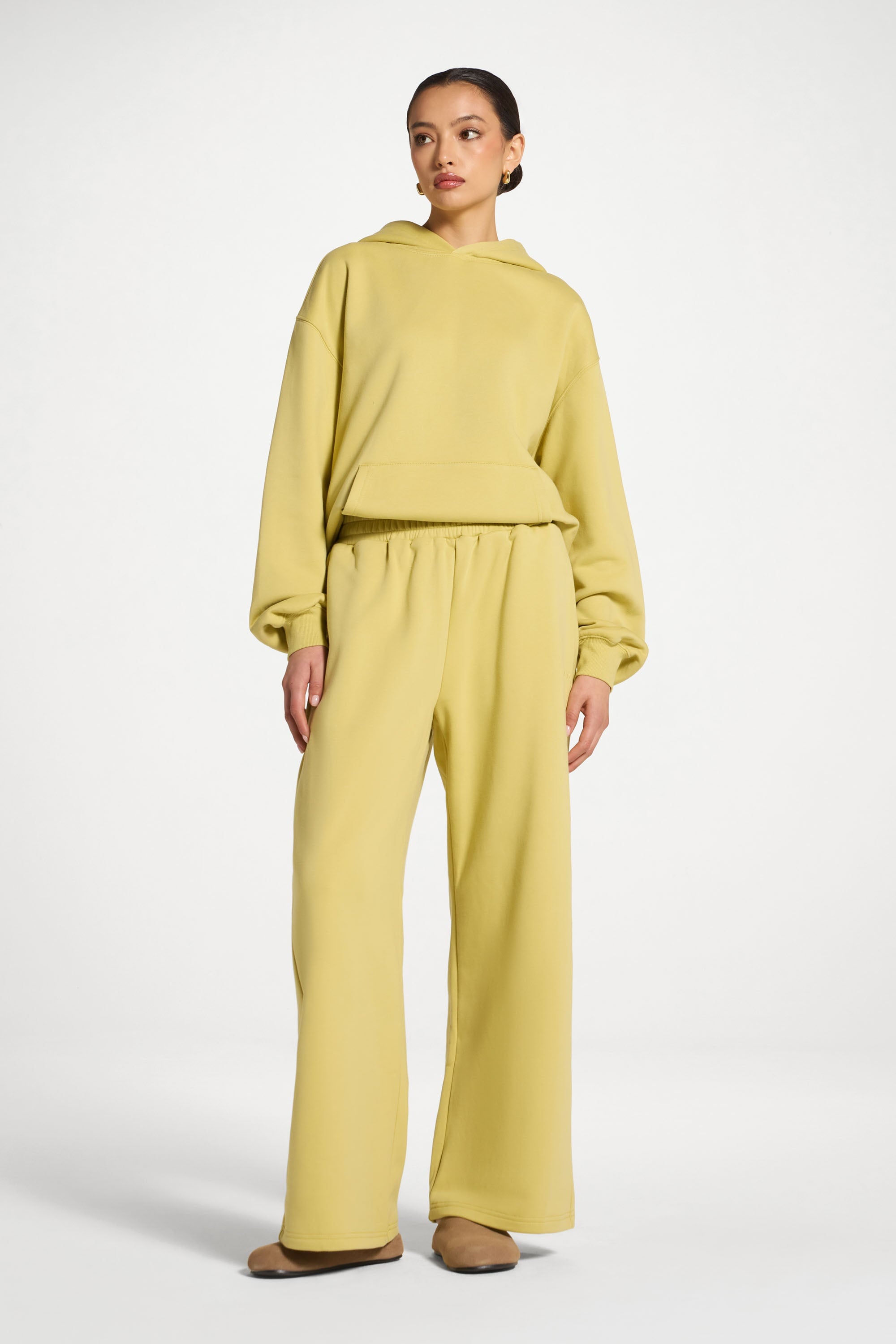 Cotton Wide Leg Sweatpants - Citron Abayas Veiled 