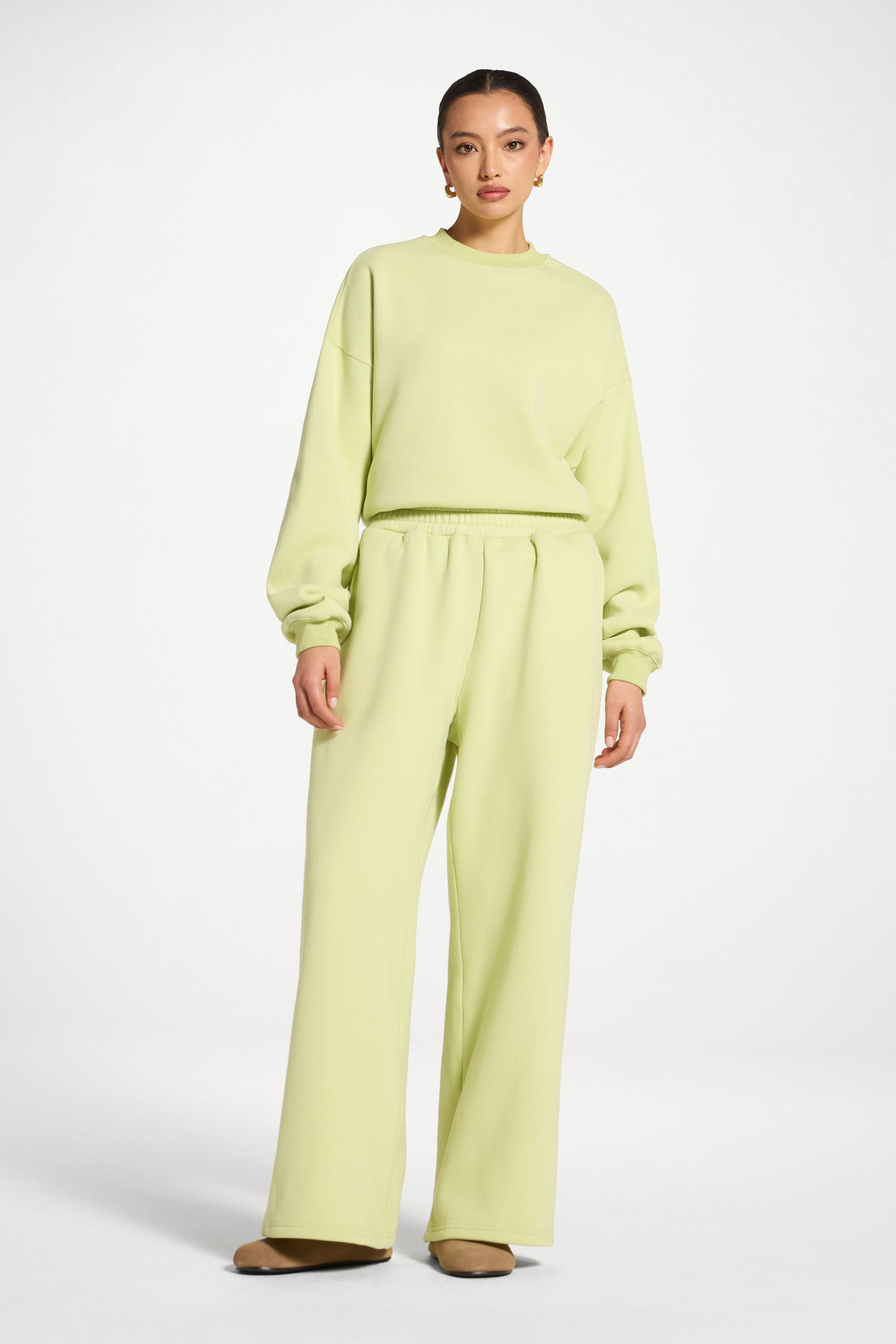 Cotton Wide Leg Sweatpants - Limeade Abayas Veiled 