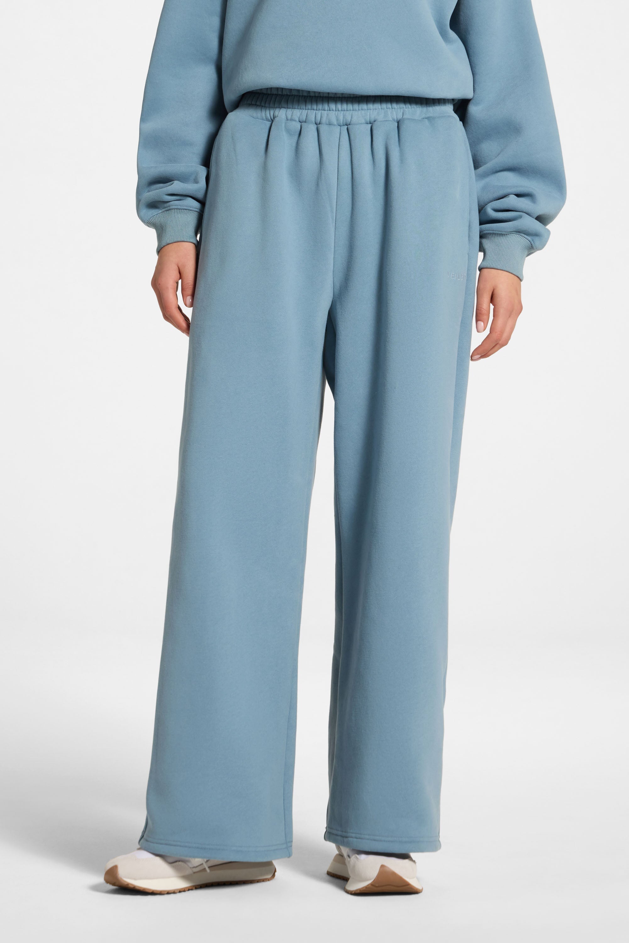 Cotton Wide Leg Sweatpants - Steel Blue Abayas Veiled 