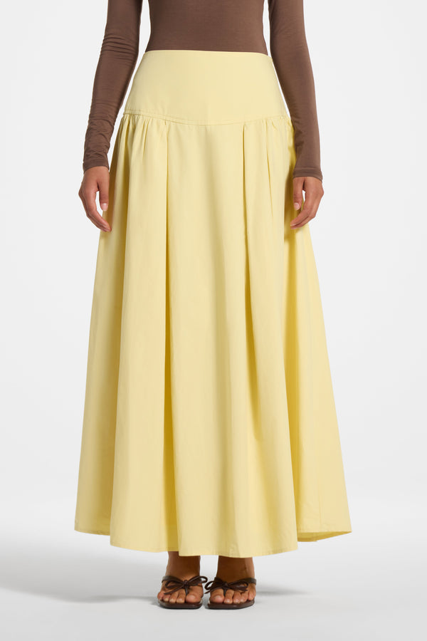 Cotton Wide Yoke Skirt - Banana Skirt Veiled 