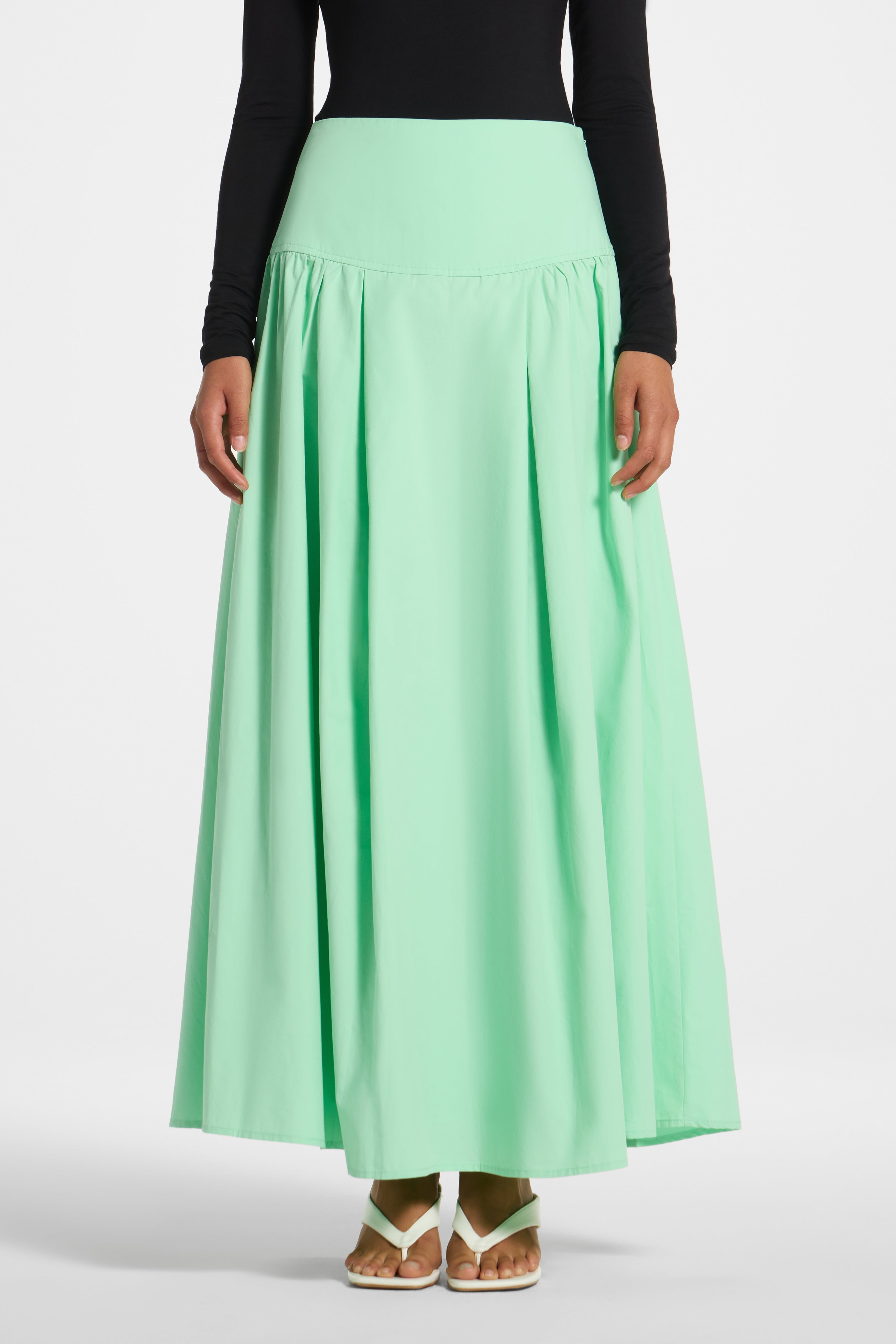 Cotton Wide Yoke Skirt - Jelly Mint Skirt Veiled 