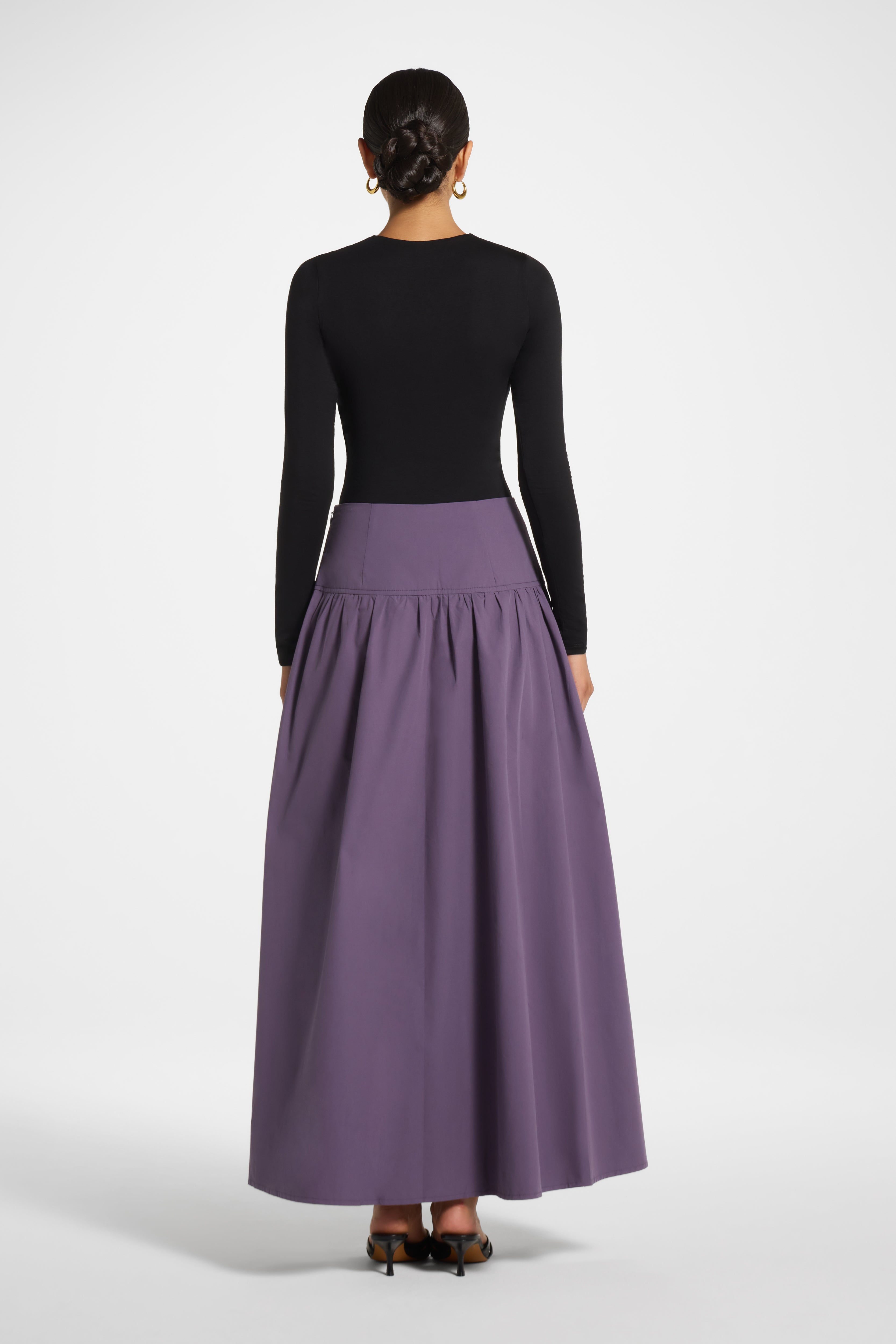 Cotton Wide Yoke Skirt - Purple Sage Skirt Veiled 
