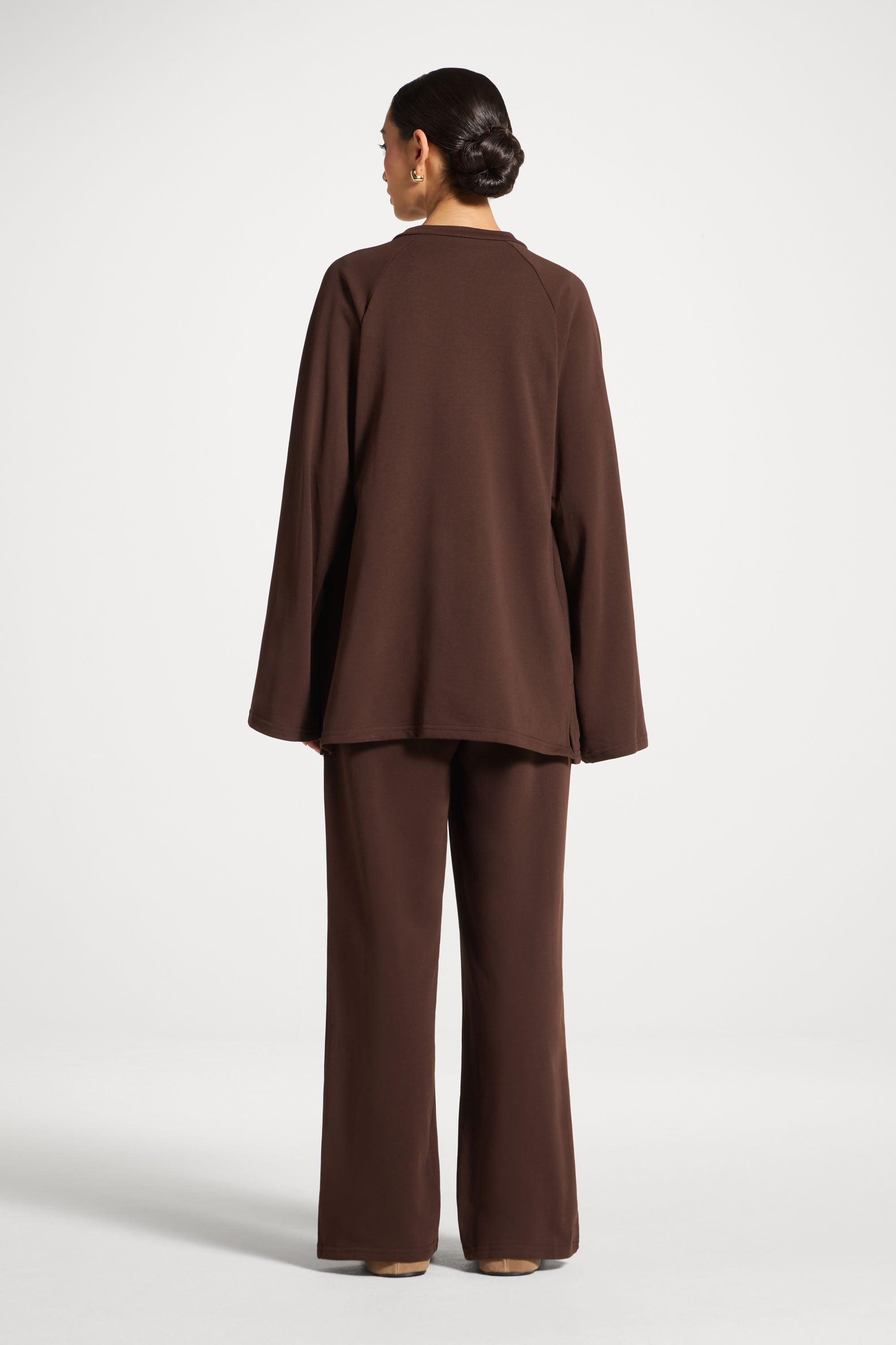 Cotton Wrap Sweatshirt - Coffee Abayas Veiled 