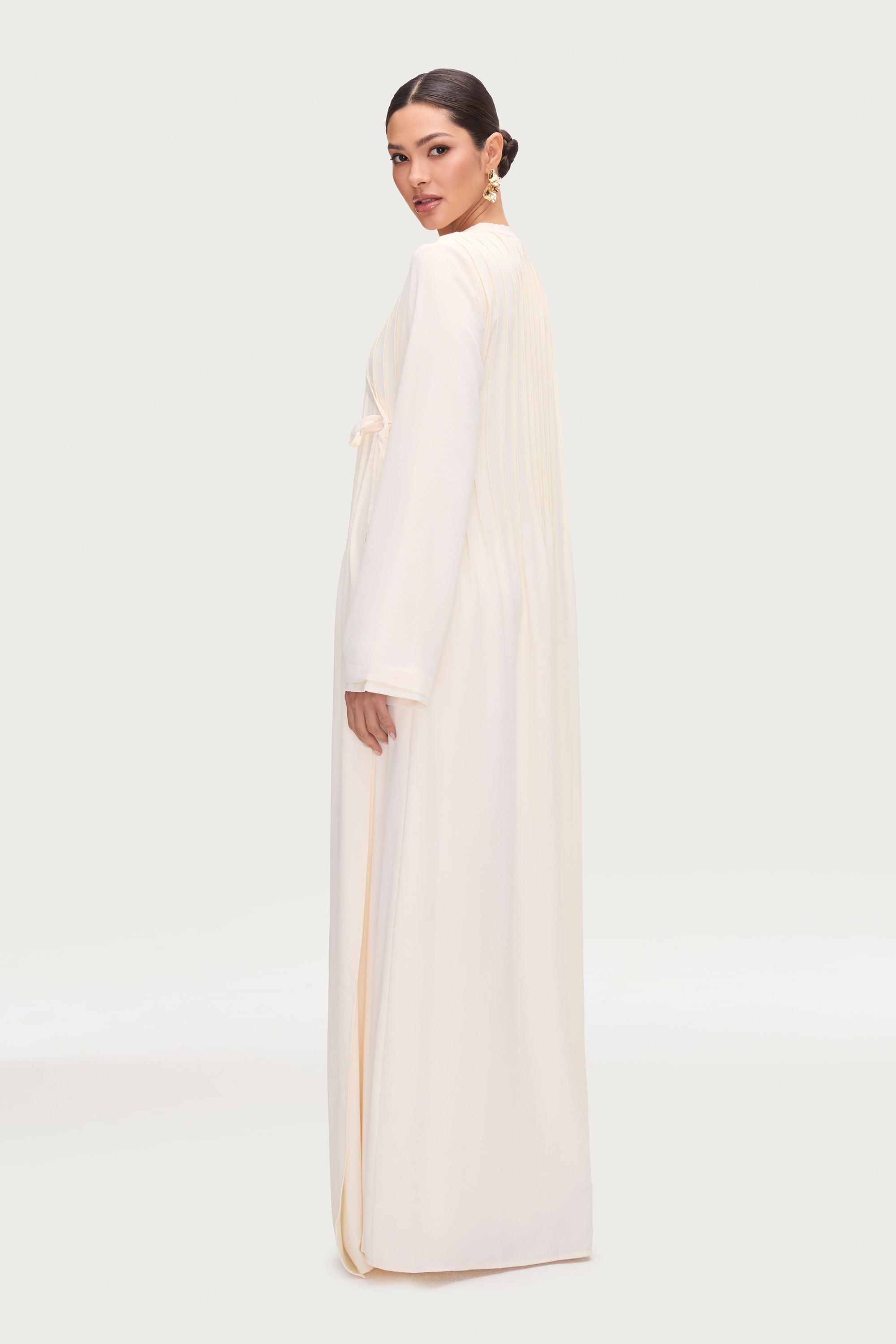 Dania Crossover Tie Open Abaya - Moonbeam Abayas Veiled 