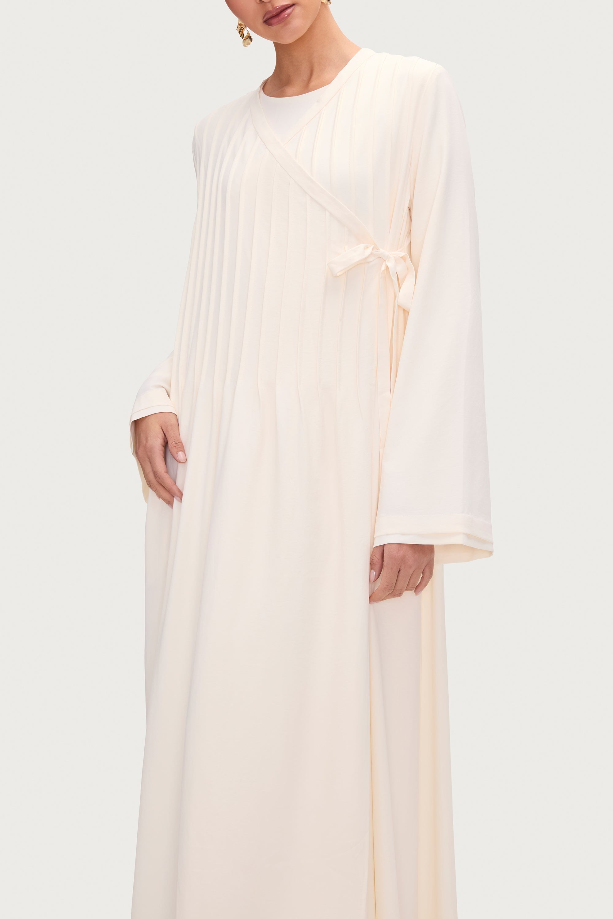 Dania Crossover Tie Open Abaya - Moonbeam Abayas Veiled 