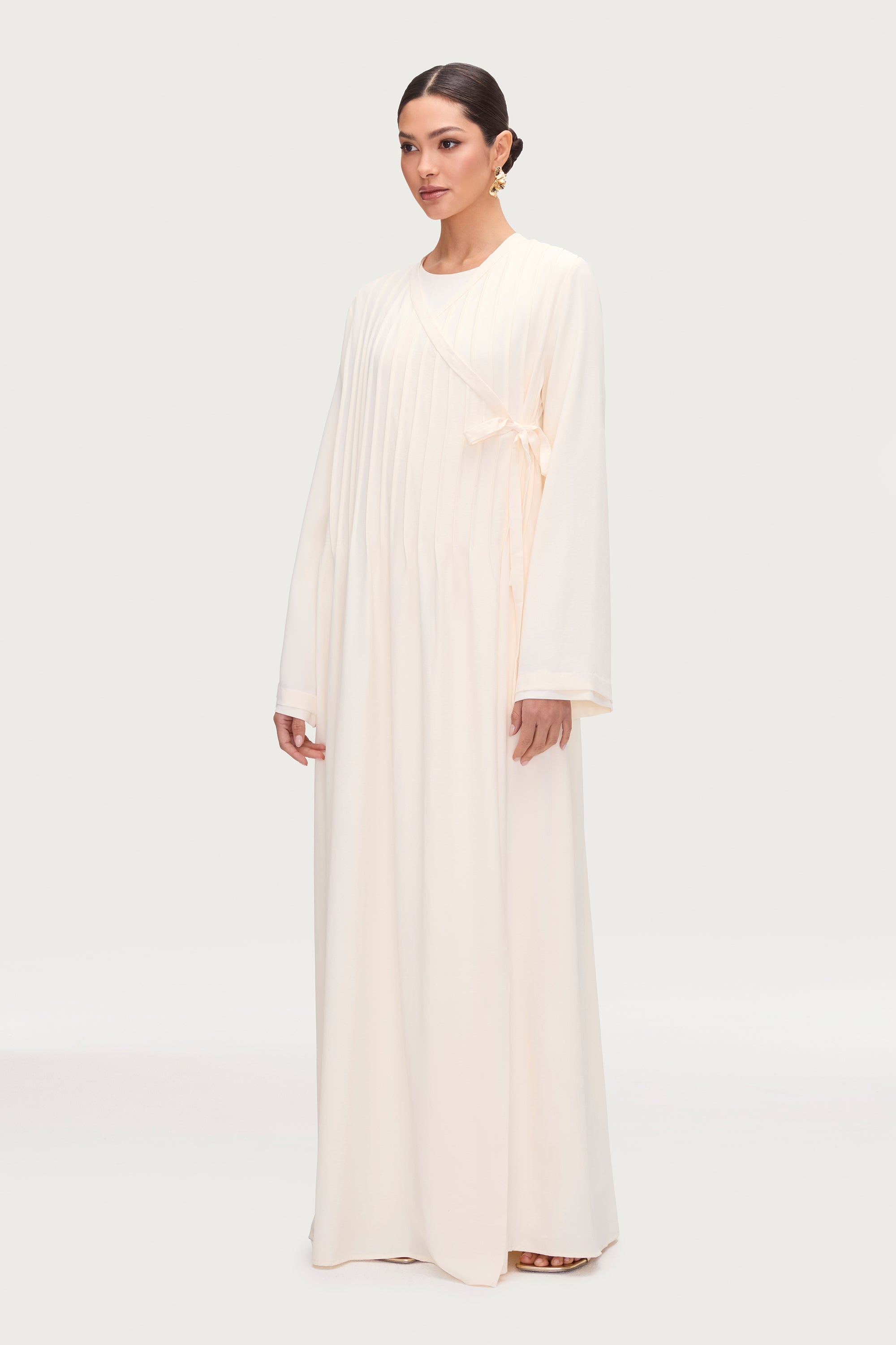 Dania Crossover Tie Open Abaya - Moonbeam Abayas Veiled 